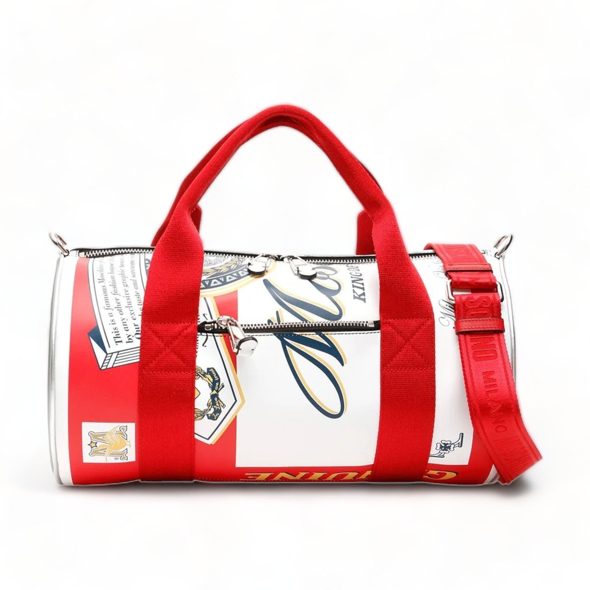 Moschino Budweiser Beer Can Leather Duffel Bag $1200 Size ONE SIZE - 2 Thumbnail