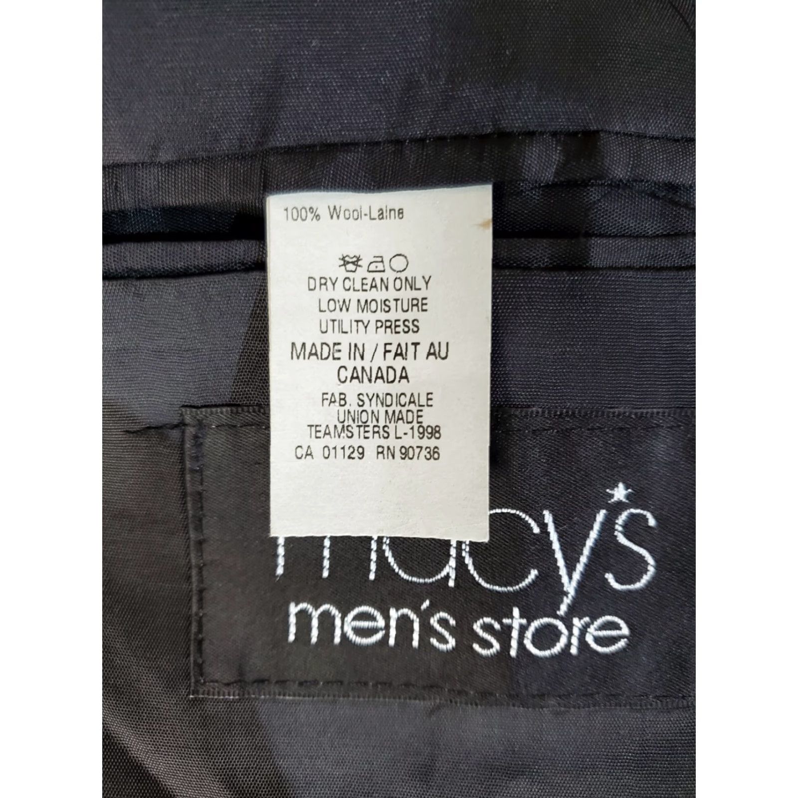 Vintage RALPH LAUREN Signature 100% Wool Suit Jacket Sport Coat Gray Striped 44R Blazer Notch Lapel Two-Button Single-Breasted Mens 44R Dress Coat Size 44R - 5 Thumbnail