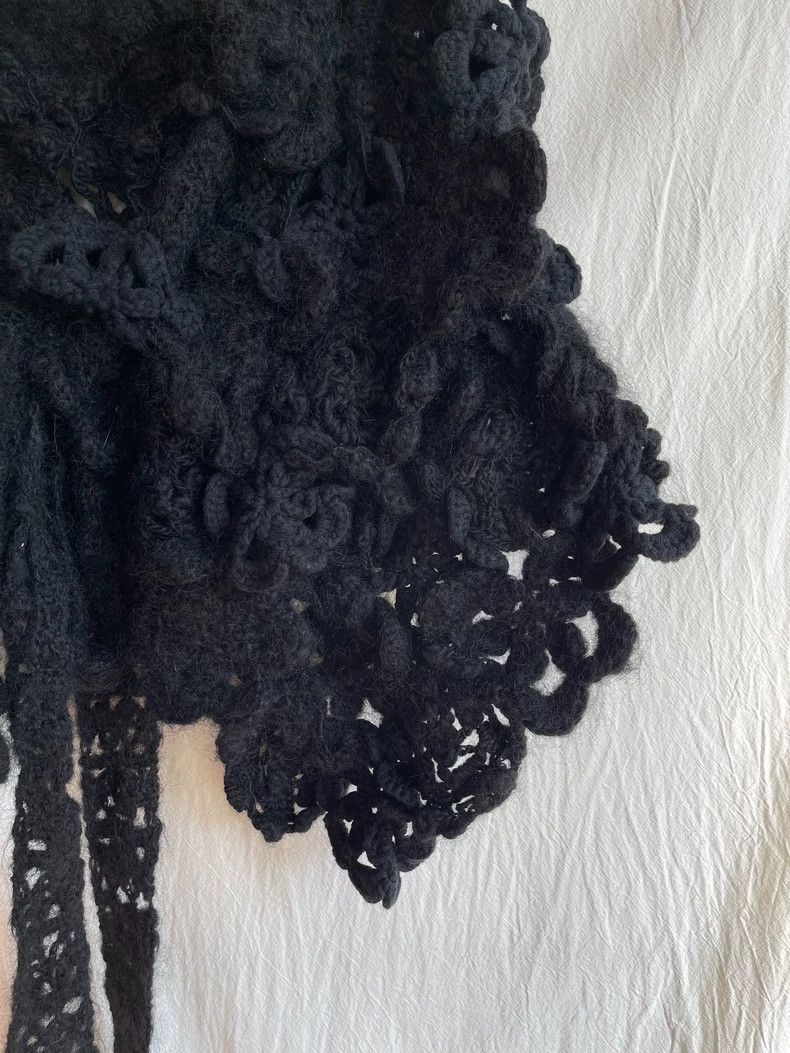 Comme des Garcons Comme des Garcons Black wool knitted crochet lace scarf sh Size ONE SIZE - 5 Thumbnail