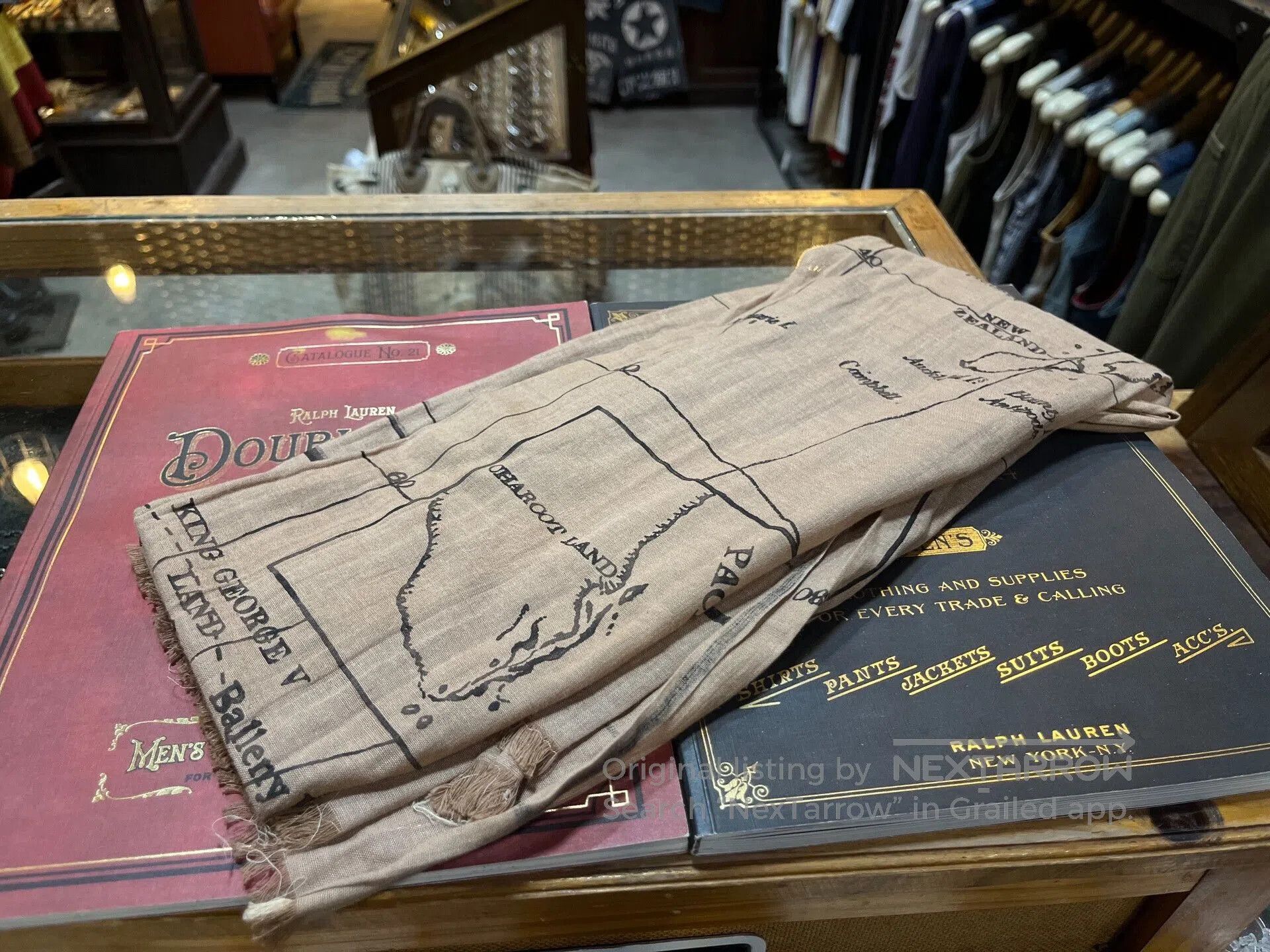 RRL Ralph Lauren RRL Map Print Scarf. Size ONE SIZE - 3 Thumbnail