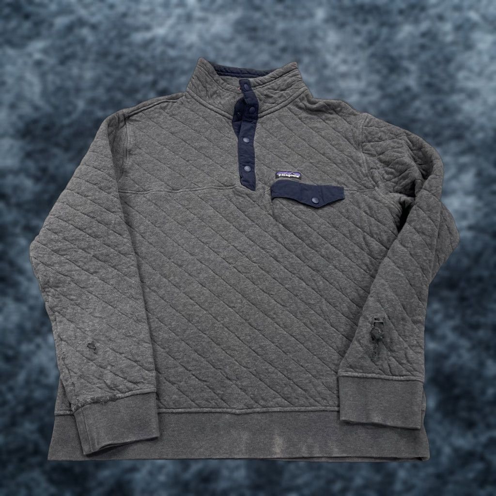 Patagonia Patagonia Jacket Mens Large Gray Quilted Snap T Pullover Organic Cotton Read Size US L / EU 52-54 / 3 - 1 Thumbnail