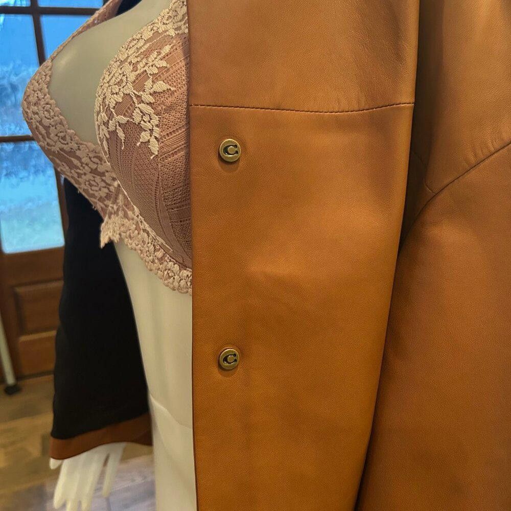 Coach Coach Lightweight Leather Jacket Size L / US 10 / IT 46 - 2 Thumbnail