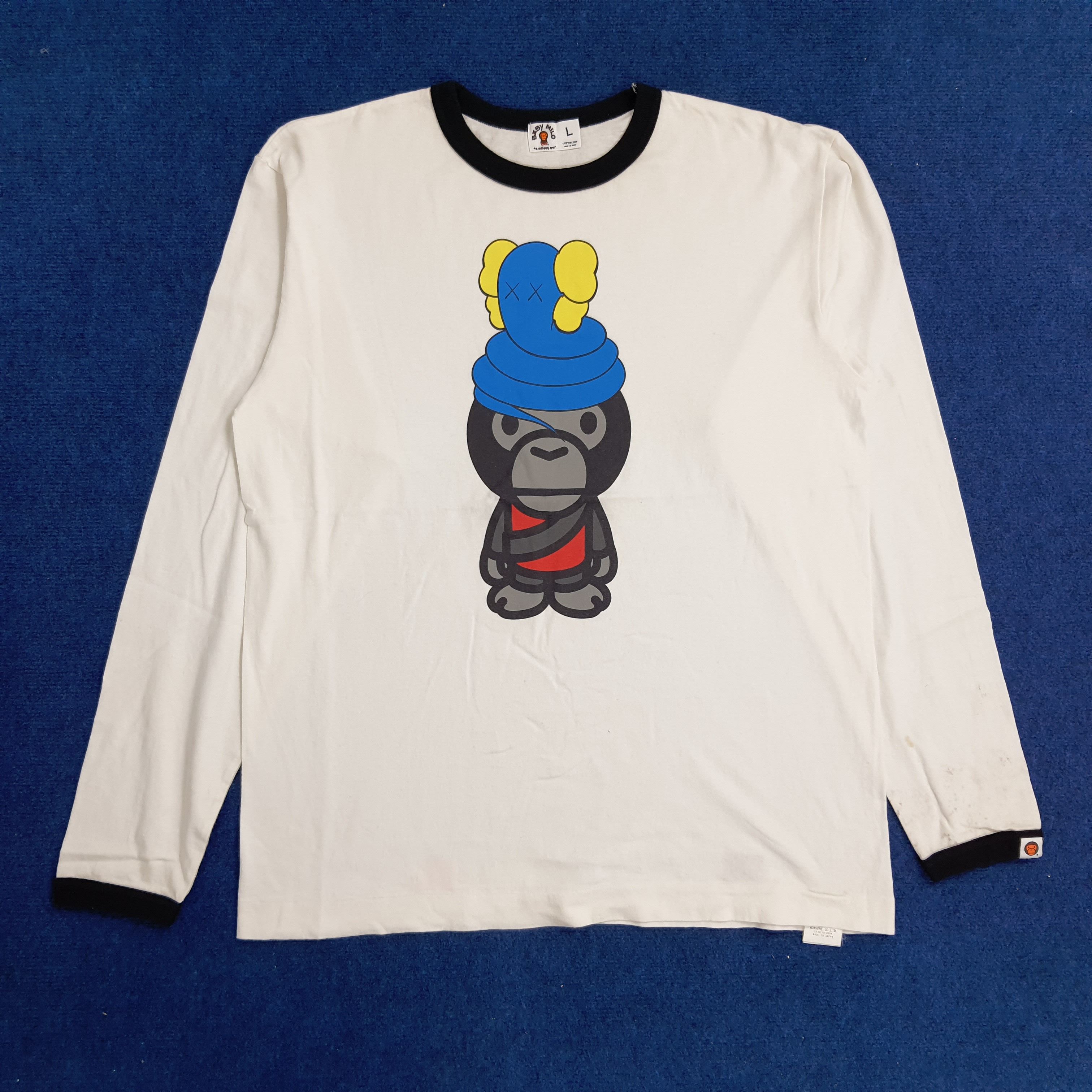 Kaws × Vintage Vintage KAWS x Baby Milo x Bape Japanese Brand Tshirt Size US L / EU 52-54 / 3 - 1 Thumbnail
