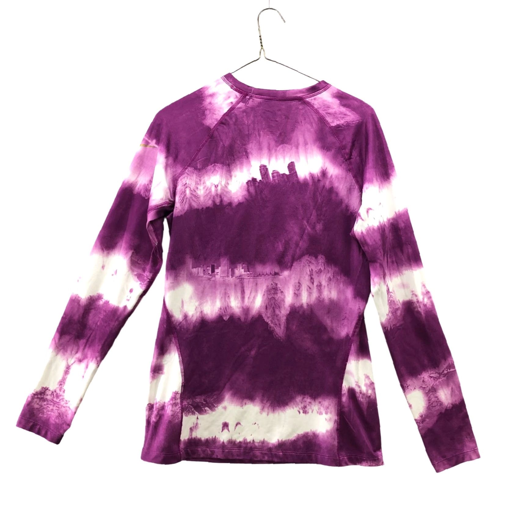 Nike Nike Pro Combat T-Shirt Womens L Purple Tie Dye Dri-Fit City Long Sleeve Slim Made Pullover Crew Neck Moisture Wicking Gym & Training Womens Clothing Size L / US 10 / IT 46 - 2 Thumbnail