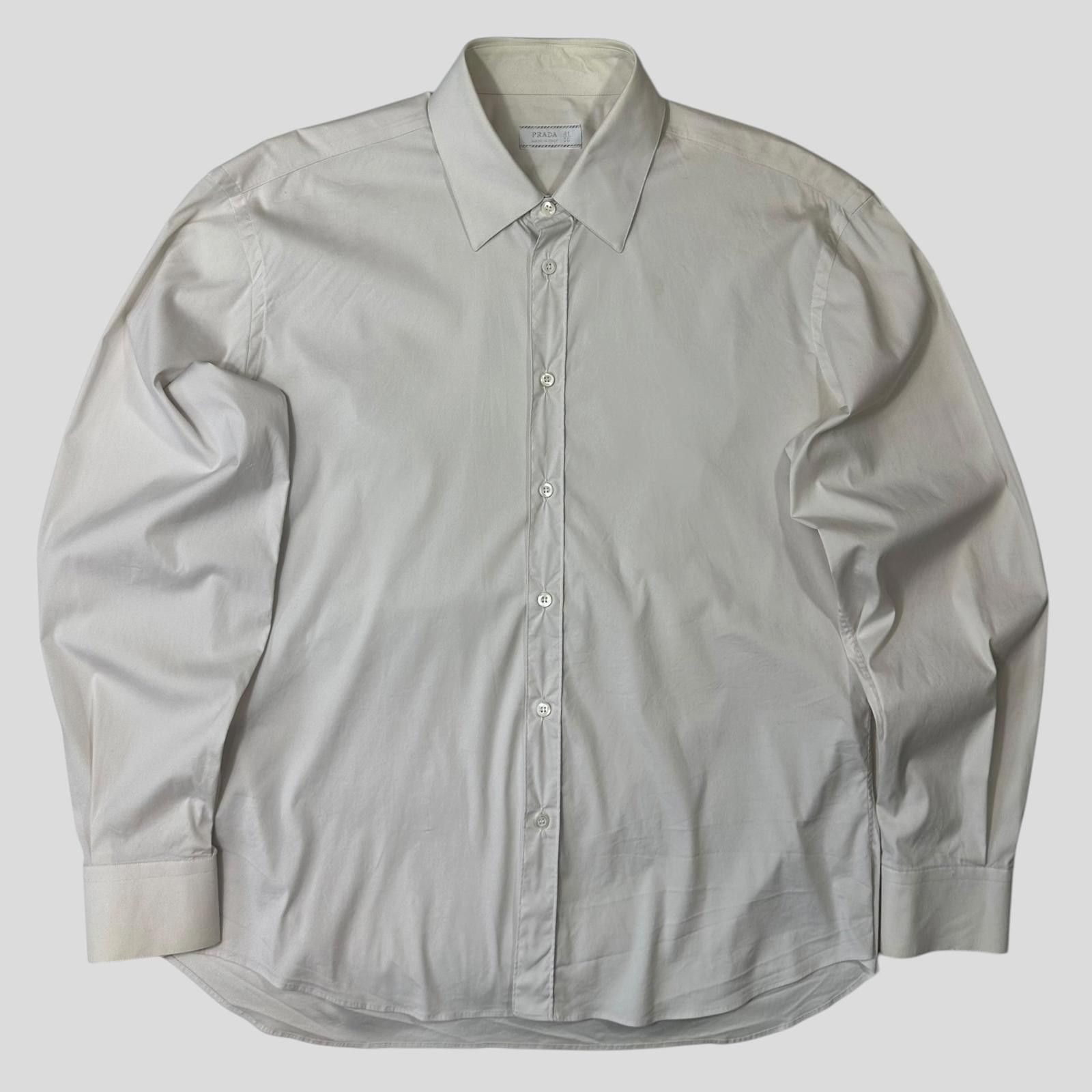 Prada Prada 90’s Pearl White Smart Co-nylon Button Up Shirt - L Size US L / EU 52-54 / 3 - 1 Thumbnail