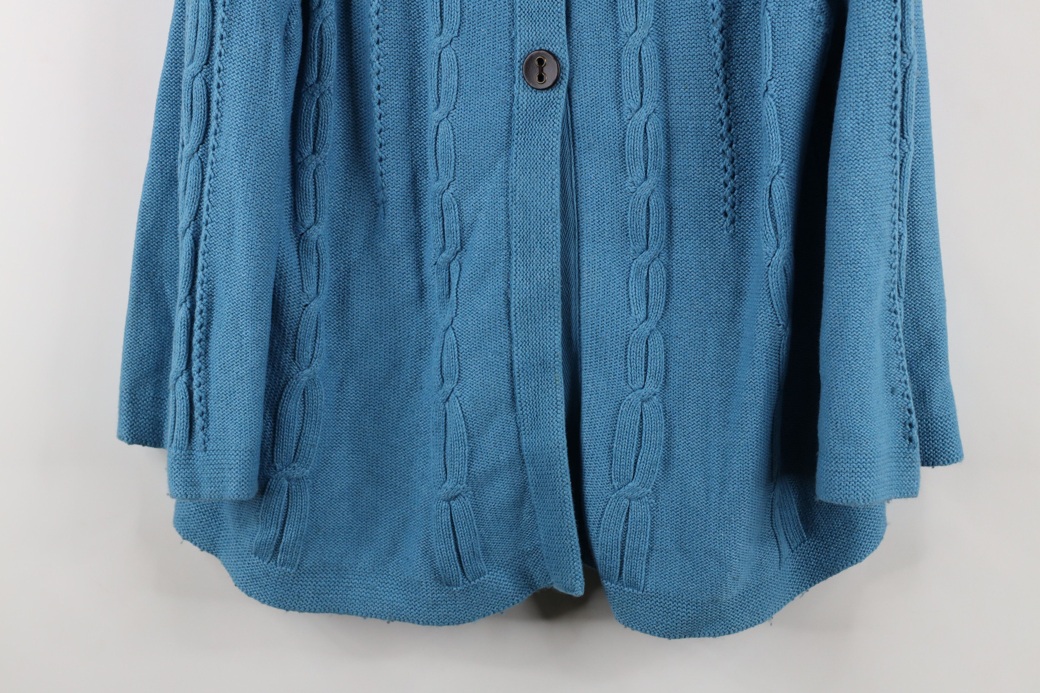 Eddie Bauer × Vintage Vintage Eddie Bauer Wool Blend Cable Knit Cardigan Sweater Size XL / US 12-14 / IT 48-50 - 3 Thumbnail