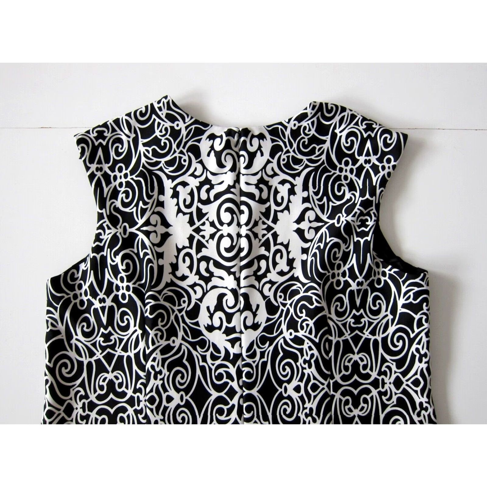 Vintage VINTAGE R&K Black White Floral Paisley Sleeveless Shift Sheath A-Line Tunic Dress 18W Size XXL / US 16-18 / IT 52-54 - 5 Thumbnail