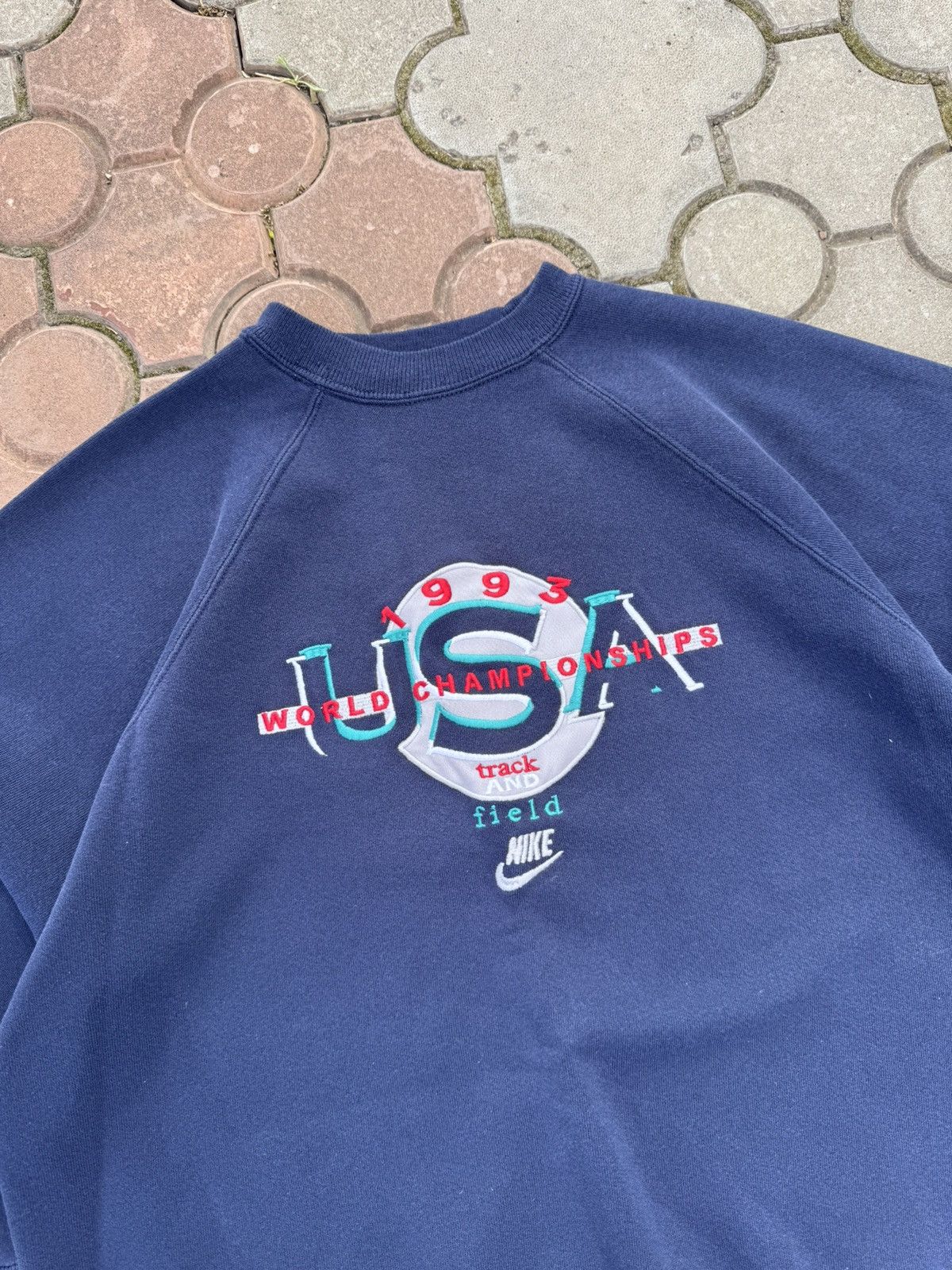 Nike Vintage 90s Nike Track and Field USA Baggy Sweatshirt Size US M / EU 48-50 / 2 - 2 Thumbnail