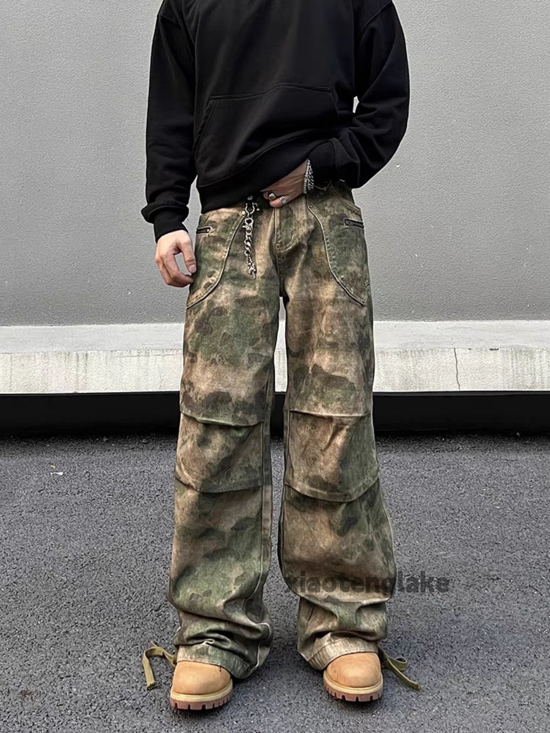 Designer × Japanese Brand × Vintage washed faded loose baggy camo pattern cargo pants Size US 30 / EU 46 - 1 Thumbnail