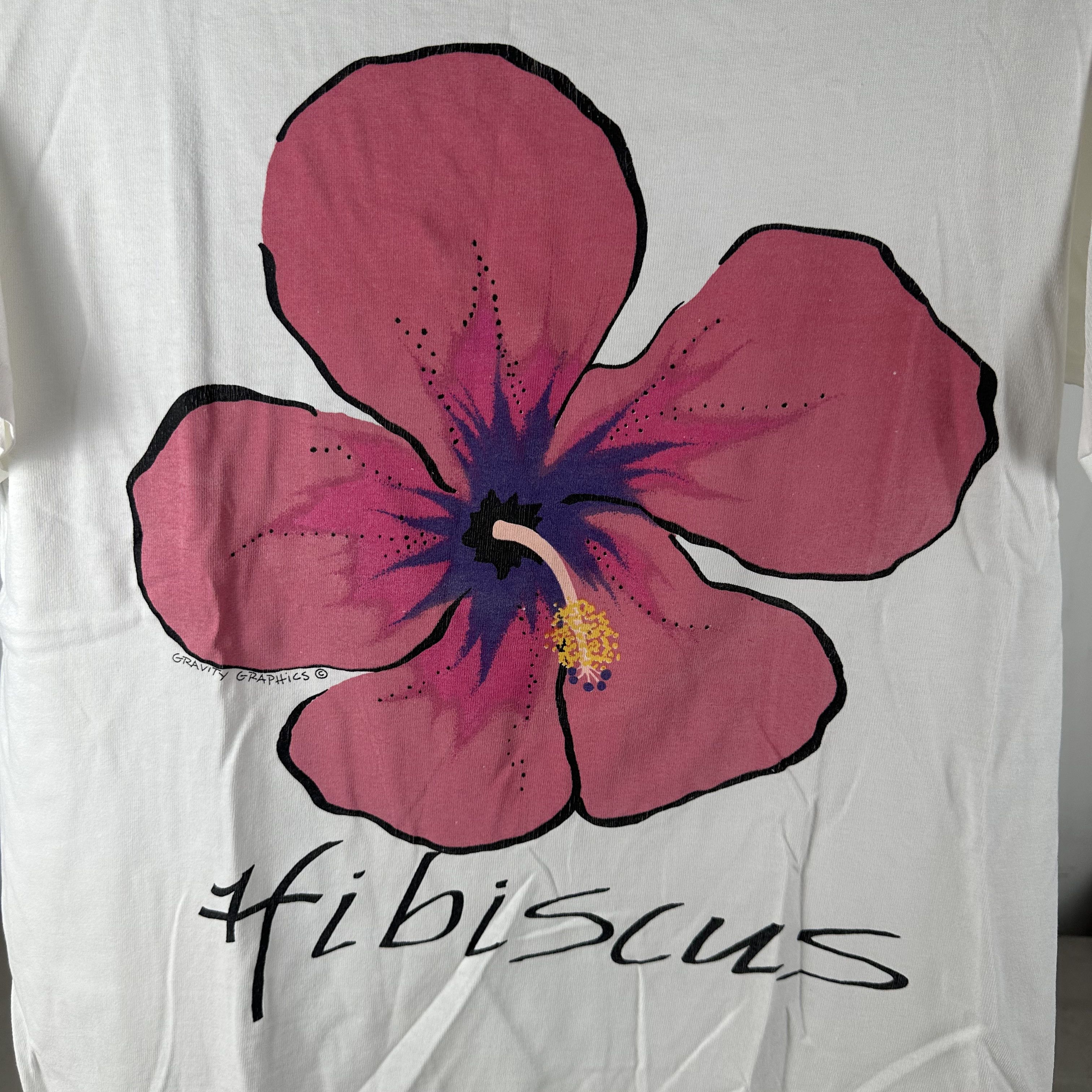 Vintage Vintage 90s Hibiscus Flower Gravity Graphics Artwork T-shirt Size US L / EU 52-54 / 3 - 2 Thumbnail