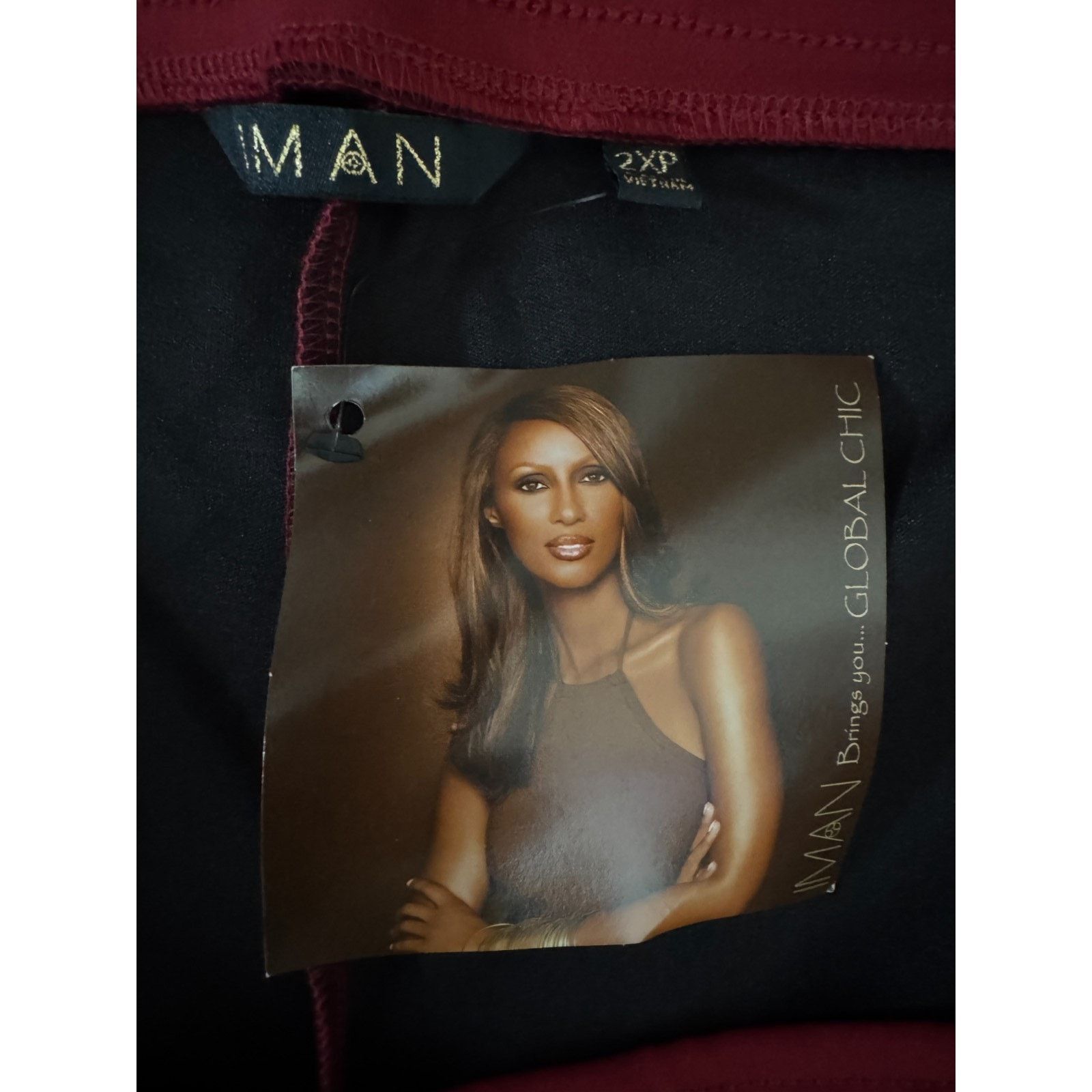 Other IMAN Global Chic 2XP Wine Red Pull-On Stretch Pants \ Size 36" / US 14 / IT 50 - 7 Thumbnail
