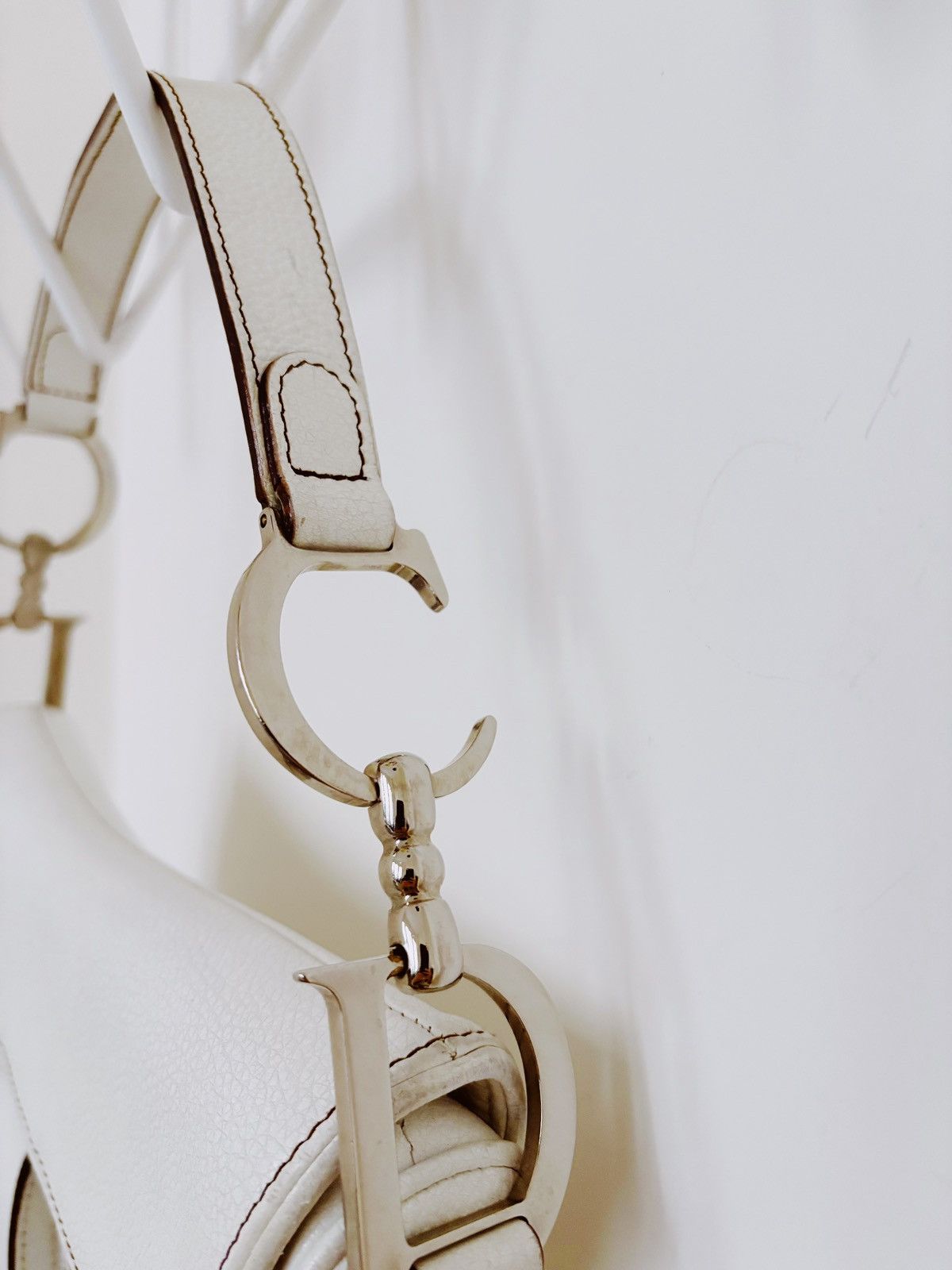 Dior Vintage Dior Saddle off white leather bag John Galliano era Size ONE SIZE - 5 Thumbnail