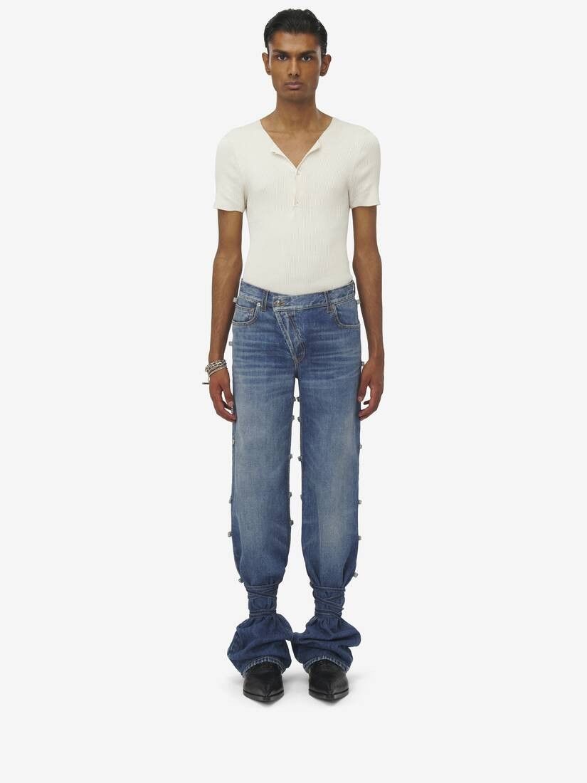Alexander McQueen o1srvl11e0226 Tied Jeans In Indigo Size US 34 / EU 50 - 2 Thumbnail