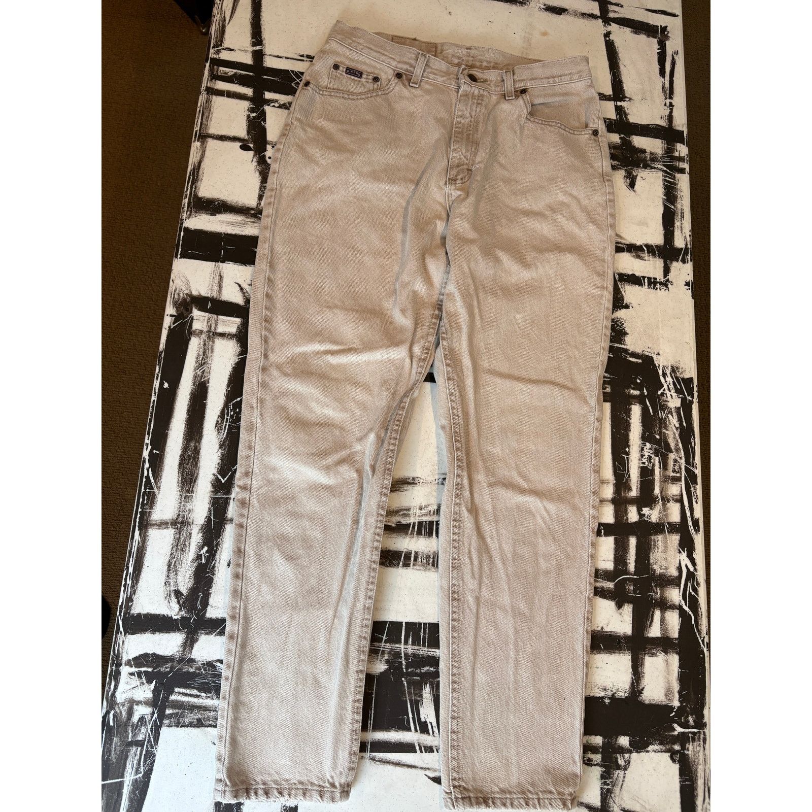 Lee × Vintage Vintage Riders by Lee Beige Denim Jeans (32x30) Size 16 MED Size 38" / US 16 / IT 52 - 6 Thumbnail