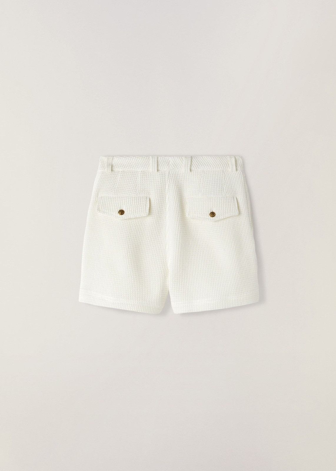 o1srvl11e0924 Gotan Bermuda Cotton Shorts in White