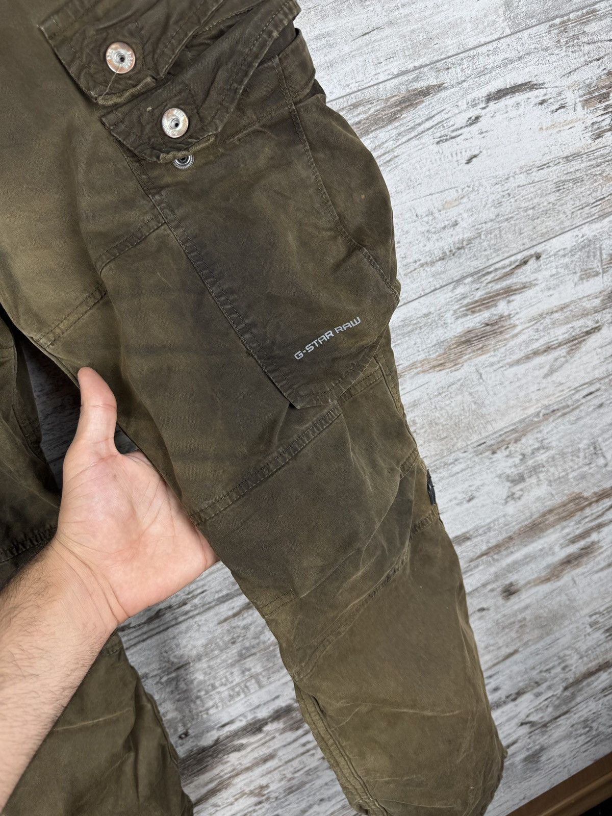 G-Star Mens Vintage G Star Raw RACKAM STRAIGHT CUFFED cargo pants Size US 32 / EU 48 - 13 Thumbnail