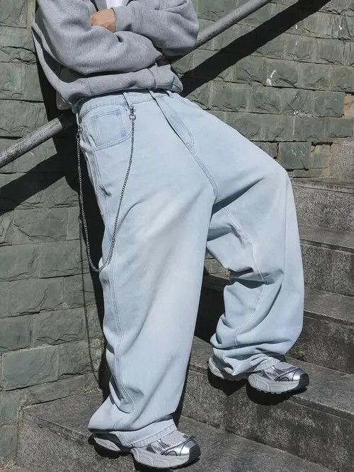 Jean Light Blue Baggy Wide Leg Denim Jeans 90s Size US 32 / EU 48 - 3 Thumbnail