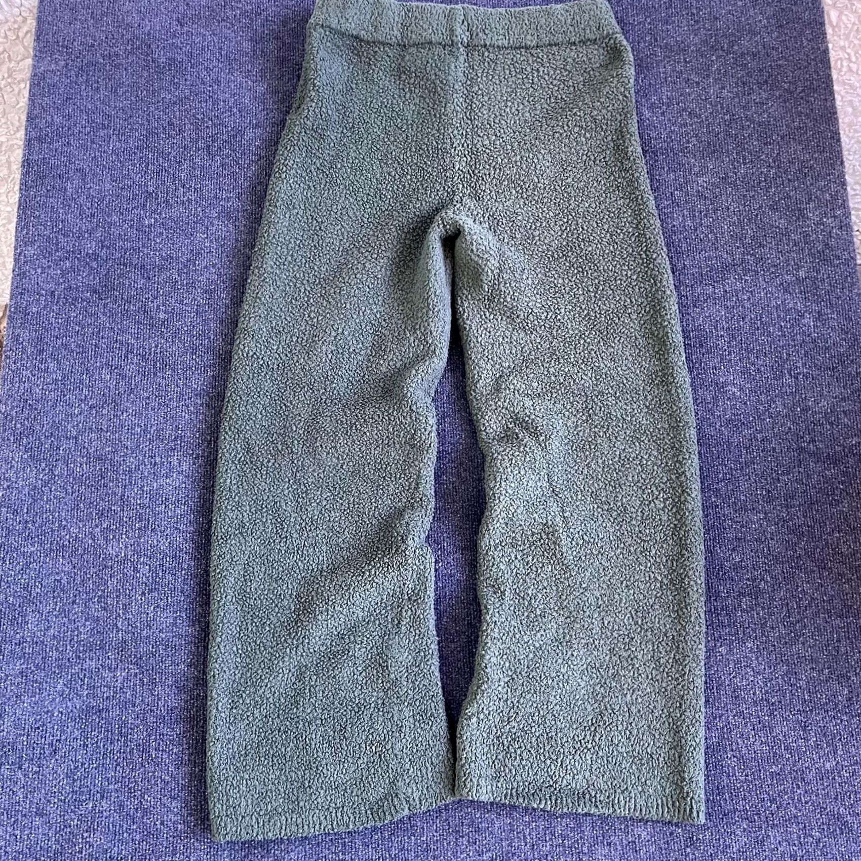 Vintage Aerie Sweatpants Womens L Green Sherpa Fleece Straight Leg Elastic Waist Lounge Size 36" / US 14 / IT 50 - 4 Thumbnail