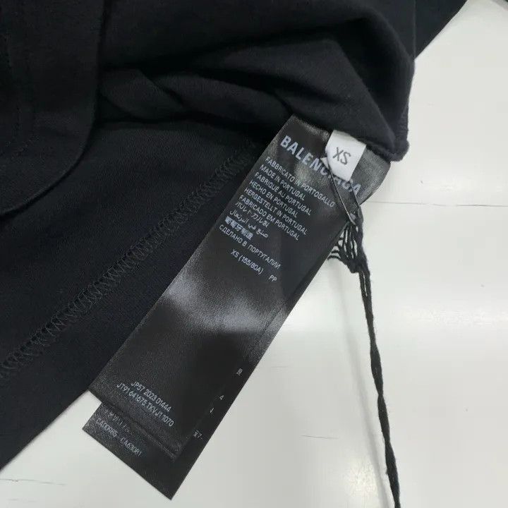 Balenciaga Balenciaga Black Logo Embroidered Short Sleeve T-Shirt 0079 Size US XS / EU 42 / 0 - 3 Thumbnail
