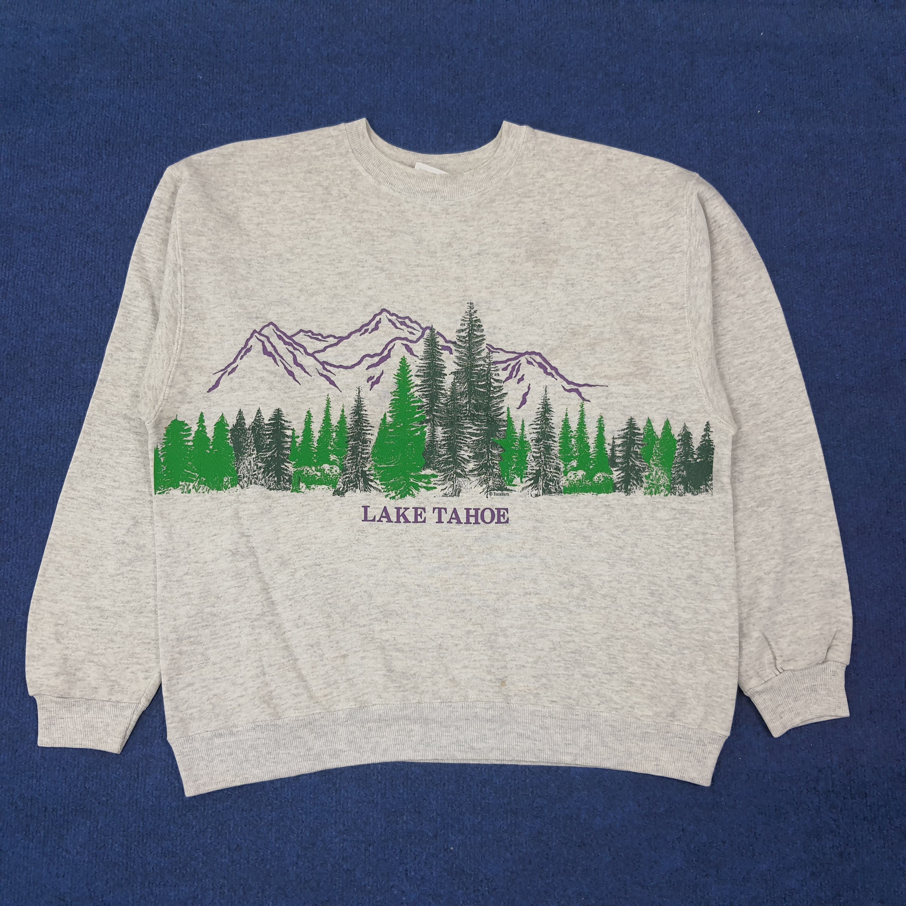 Hanes Vintage Lake Tahoe Nature Outdoor Sweatshirt C236N7 Size US L / EU 52-54 / 3 - 1 Thumbnail