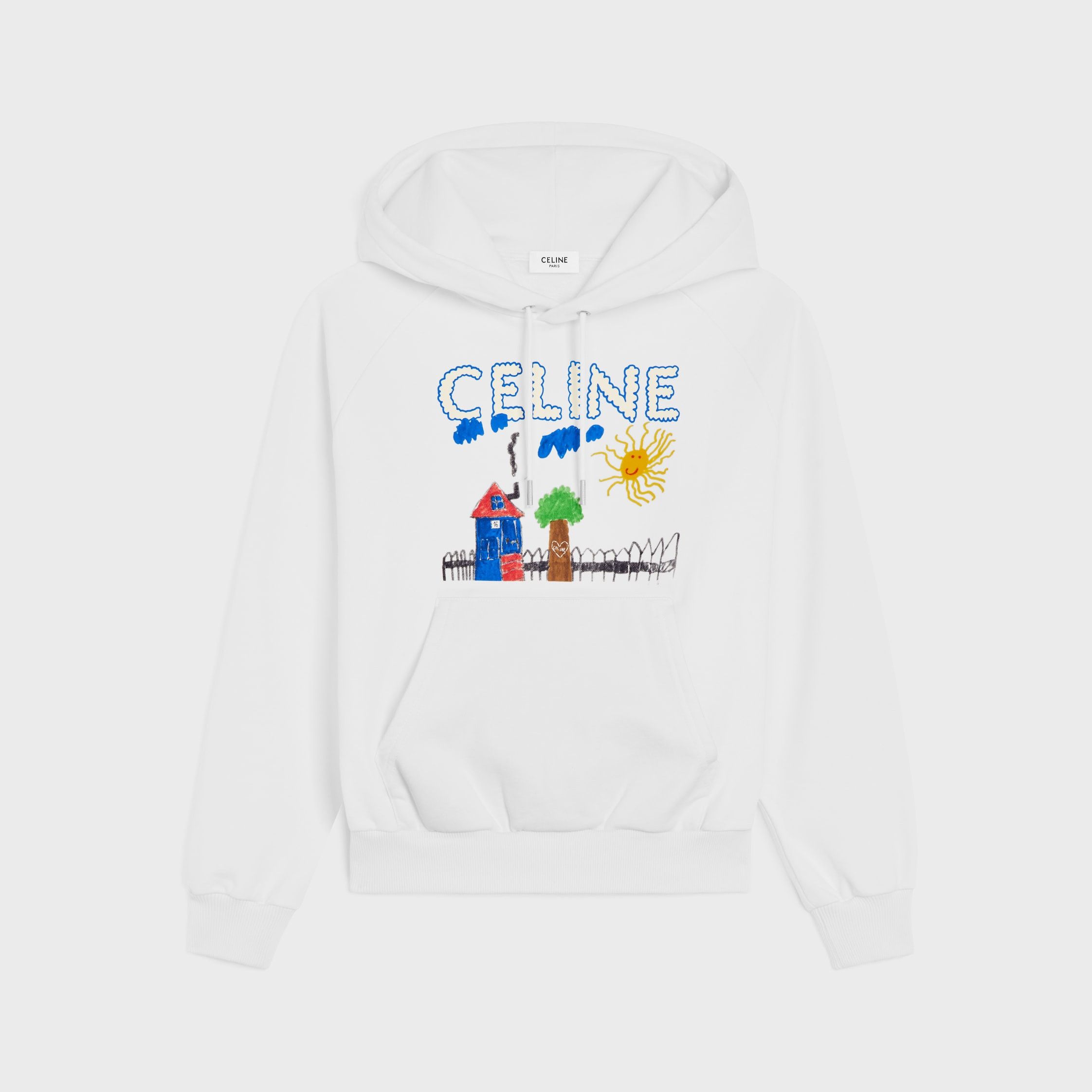 Celine 70's hoodie in cotton fleece white/multicolor Size M / US 6-8 / IT 42-44 - 1 Thumbnail
