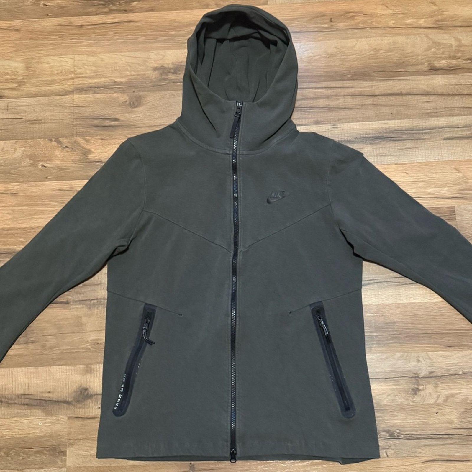 Nike Nike Tech Fleece Zip Up Olive Hoodie Sweatshirt Size US L / EU 52-54 / 3 - 3 Thumbnail