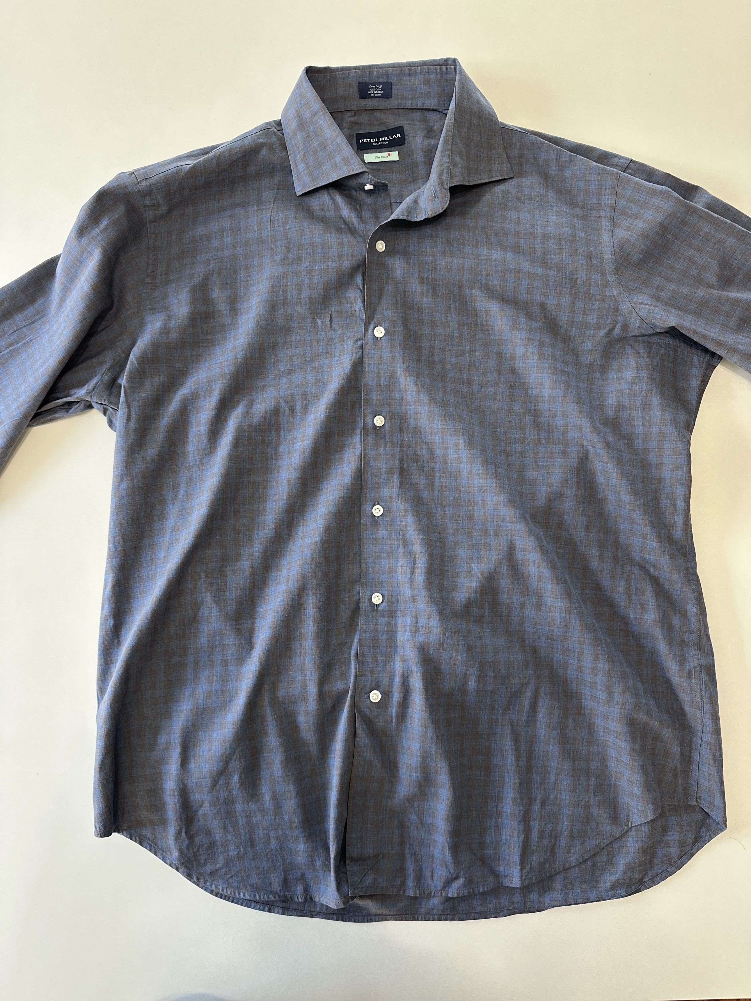 Peter Millar Peter Millar Collection Flex Finish Shirt Mens XL Blue Plaid Size US XL / EU 56 / 4 - 2 Thumbnail