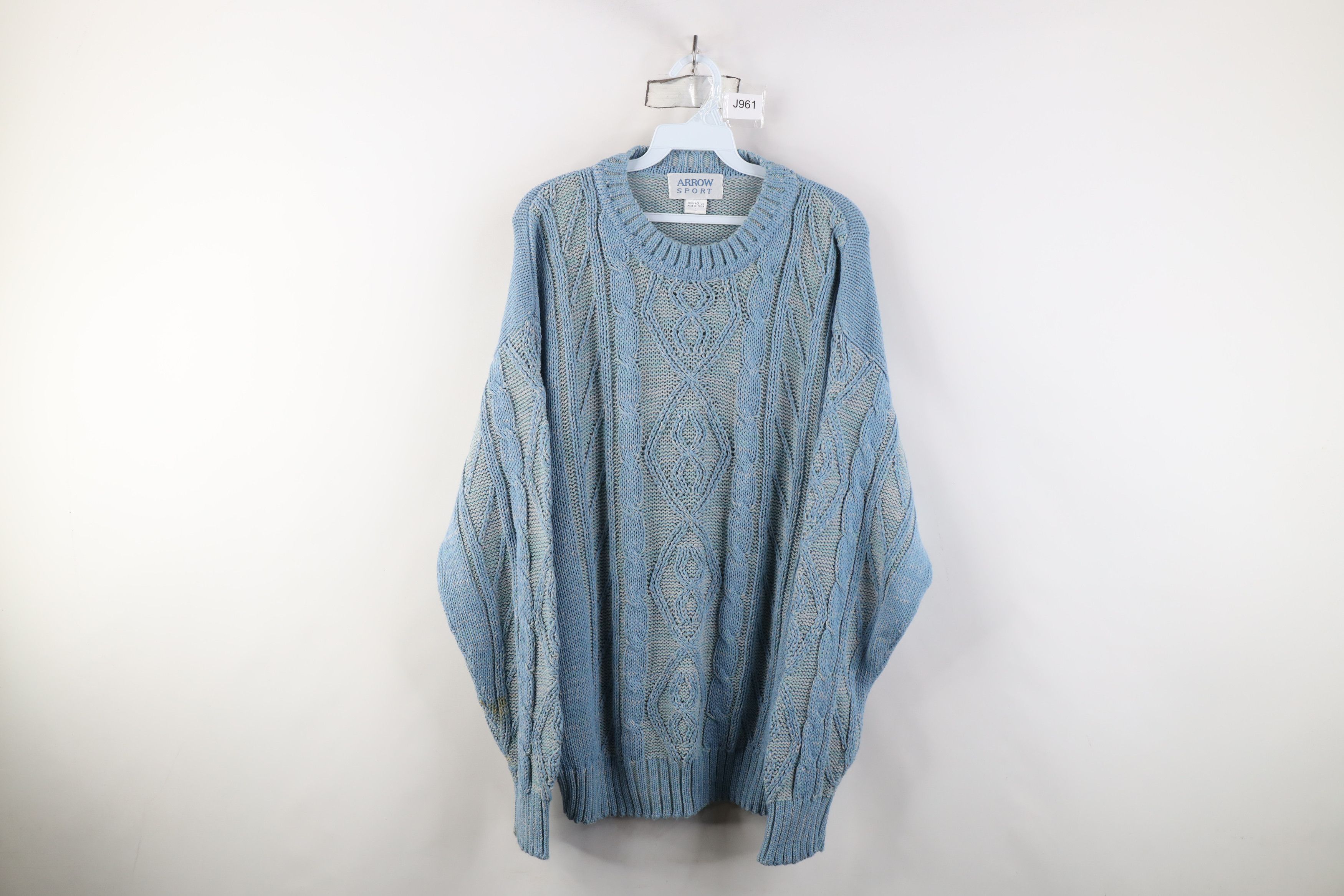 Vintage Vintage 70s Streetwear Cable Knit Fisherman Crewneck Sweater Size US L / EU 52-54 / 3 - 1 Thumbnail