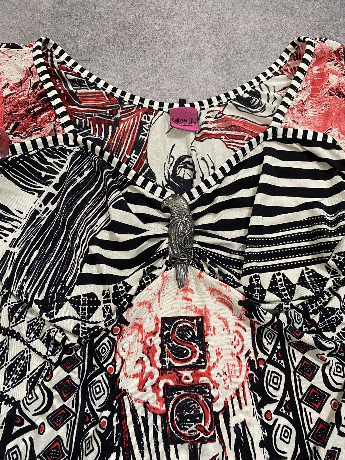 Other Save The Queen Blouse 3/4 Sleeve All Over Graphic Print Size XL / US 12-14 / IT 48-50 - 7 Thumbnail
