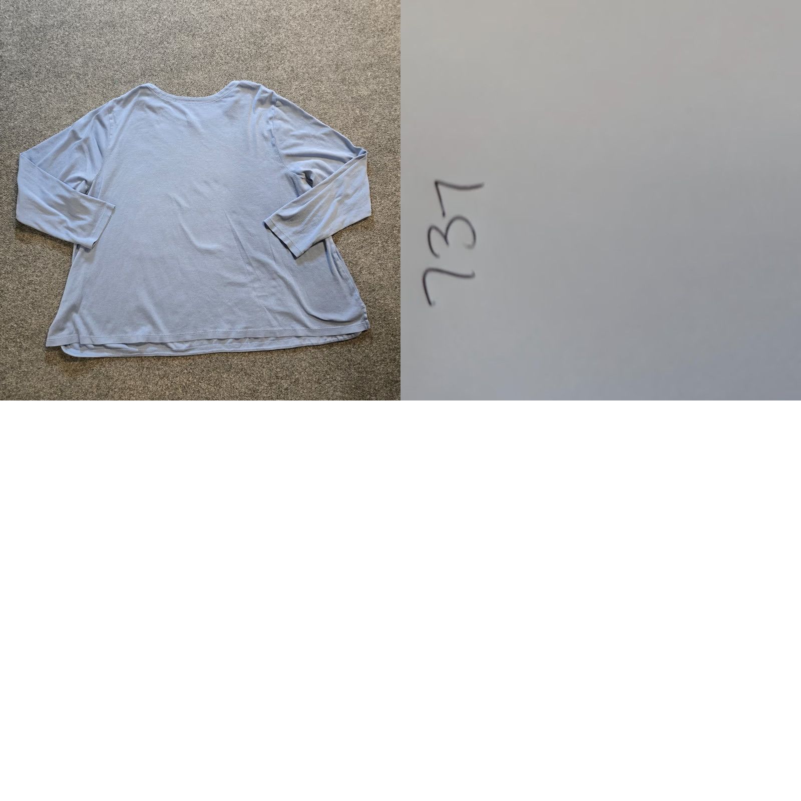 J. Jill J. Jill Shirt Womens 4X Blue Crew Neck Long Sleeve Stretch Casual Basic Size XXL / US 16-18 / IT 52-54 - 8 Thumbnail
