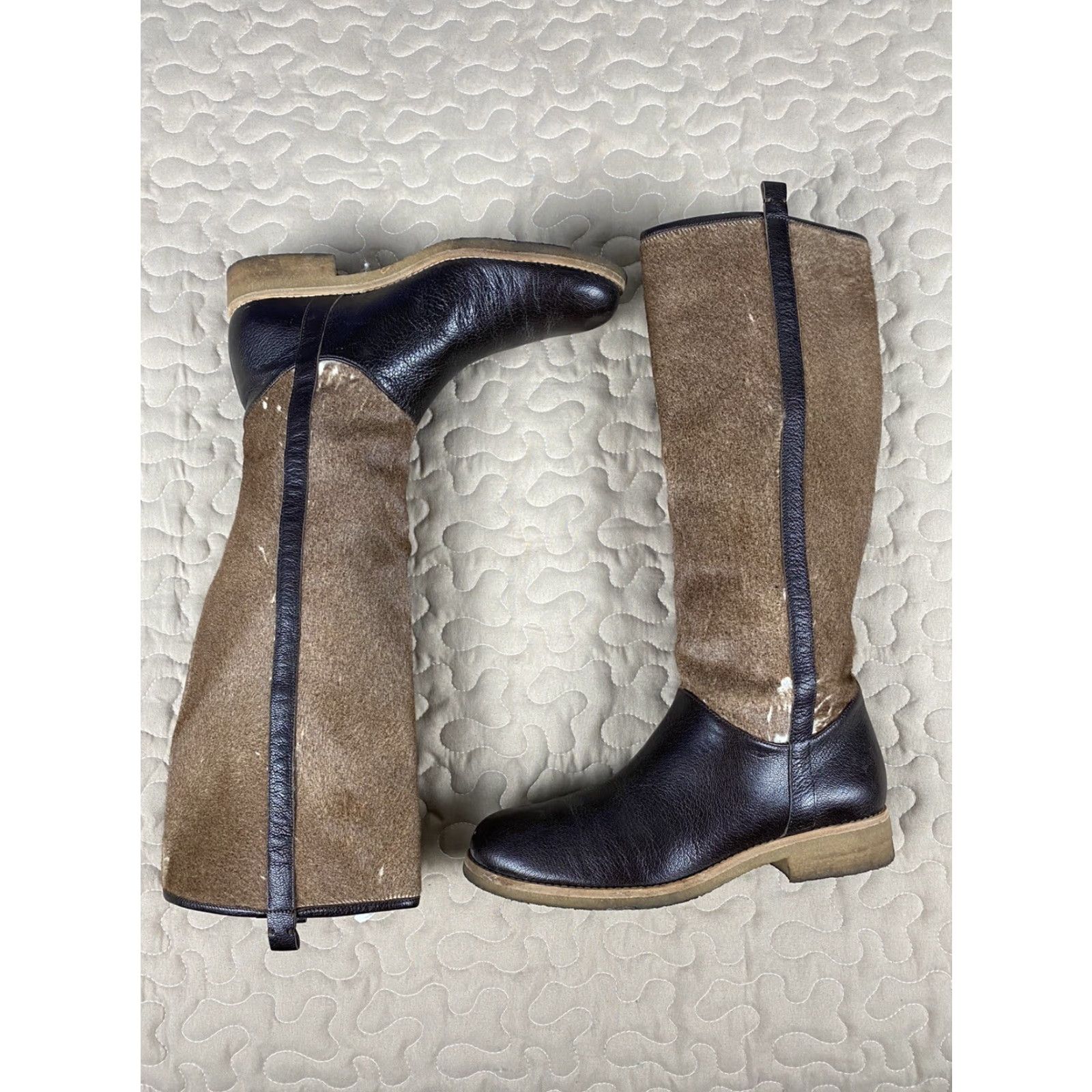 Skin VINTAGE Gunex Made In Italy Deer Skin Fur Hide Leather Riding Boots Womens Sz 6 Brown Fur Upper Lining Boots Womens US 6 Mens? Size US 6 / IT 36 - 3 Thumbnail