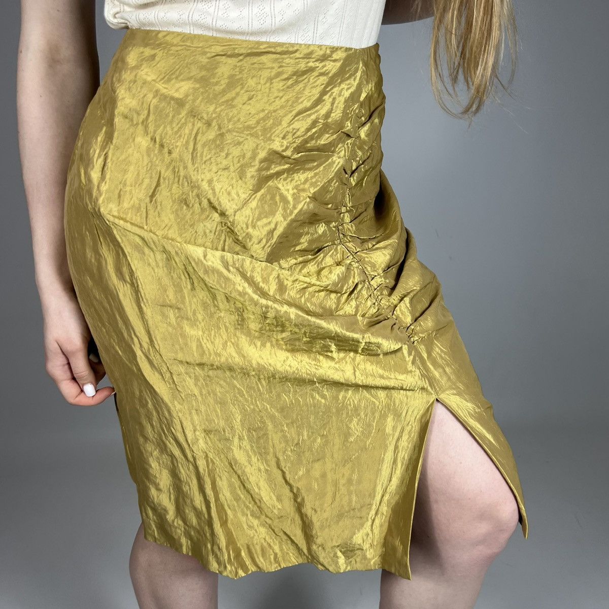 Vintage Vintage 90s Alberto Makali Luxury Retro USA Style Midi Skirt Size 27" / US 4 / IT 40 - 3 Thumbnail