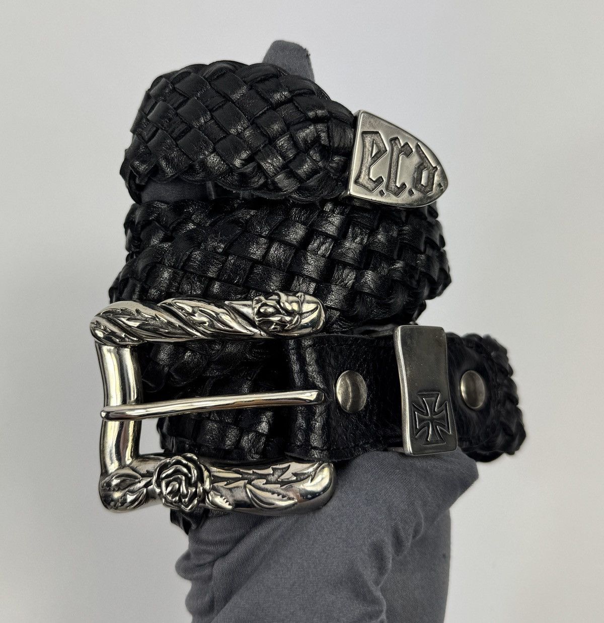 Enfants Riches Deprimes PORT OF SOULS BRAIDED LEATHER BELT SIZE 95