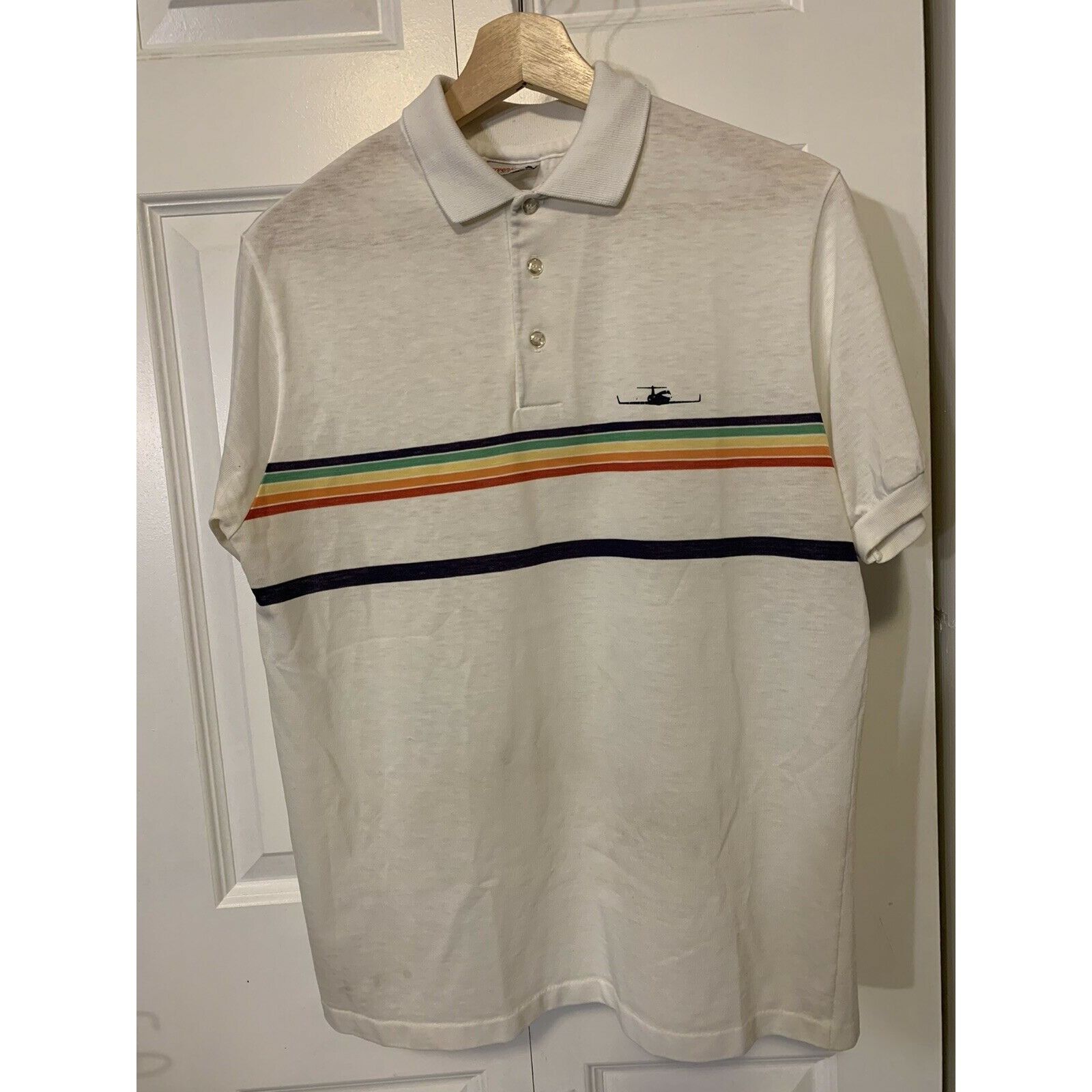 Vintage vintage 1980s rainbow polo t shirt Men’s Sz L Screen Mates Size US L / EU 52-54 / 3 - 8 Thumbnail