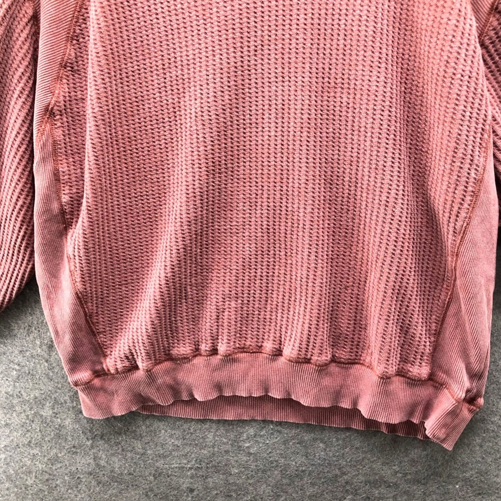 Market Farmers Market Waffle Knit Oversized Sweatshirt Womens XL Red Sunwashed Boho Size XL / US 12-14 / IT 48-50 - 4 Thumbnail