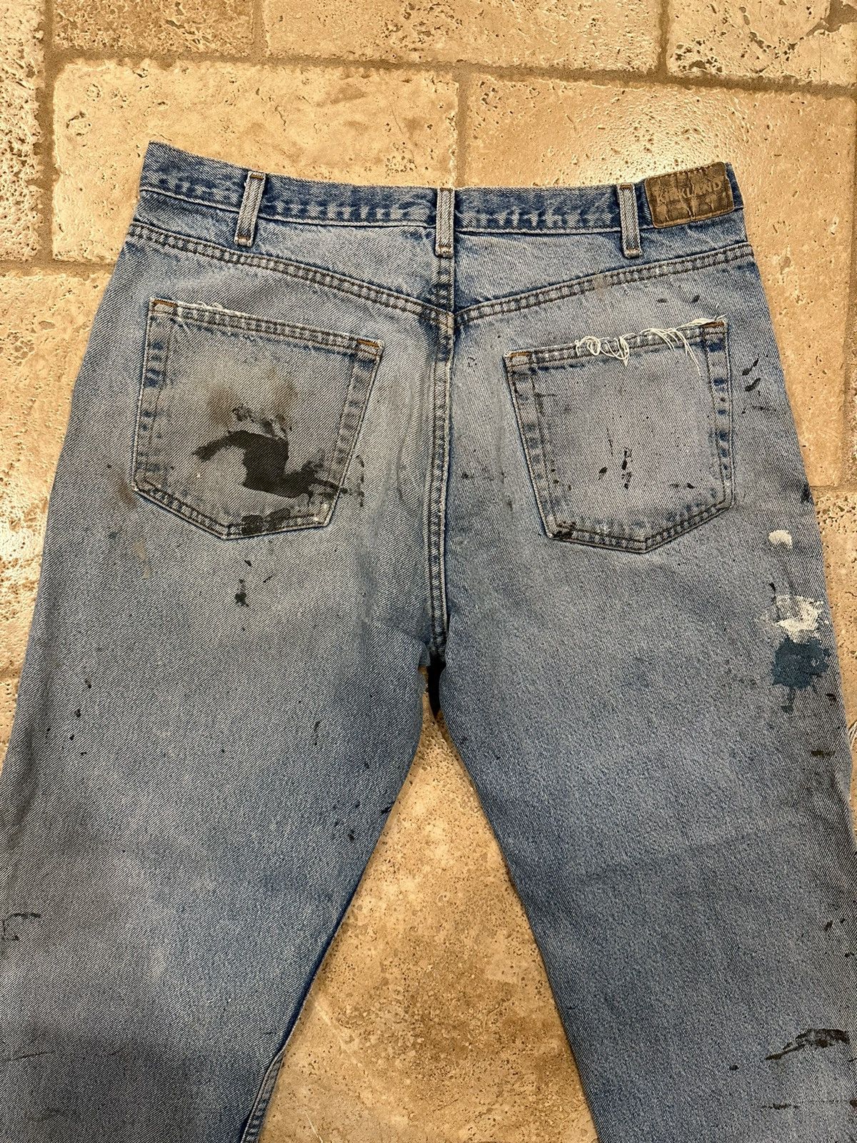 Kirkland Signature × Vintage Vintage Kirkland Distressed Blowout Painter Blue Denim Jeans Size US 36 / EU 52 - 11 Thumbnail
