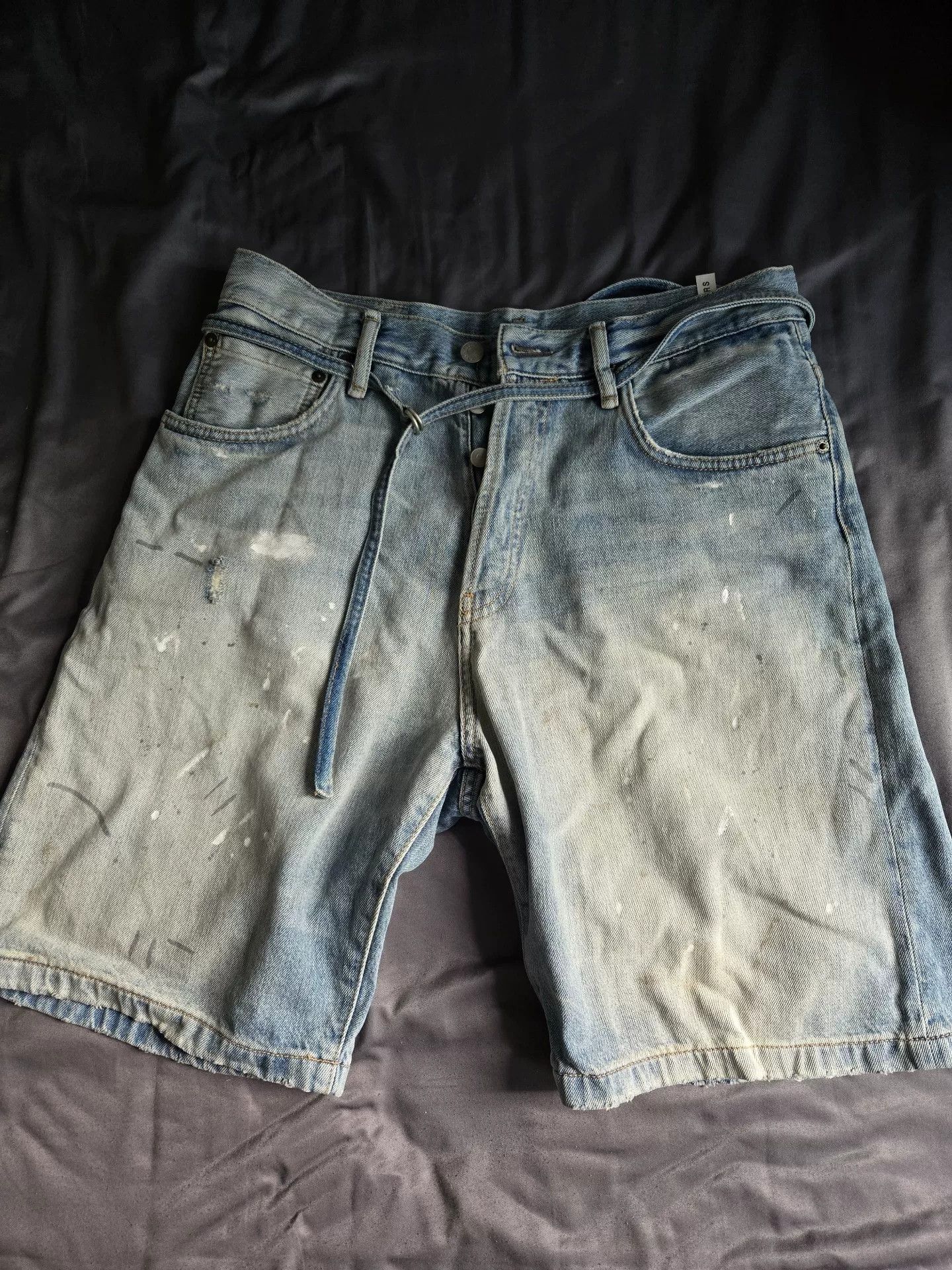 Acne Studios Acne Studios Splatter Denim Shorts Size US 26 / EU 42 - 1 Thumbnail