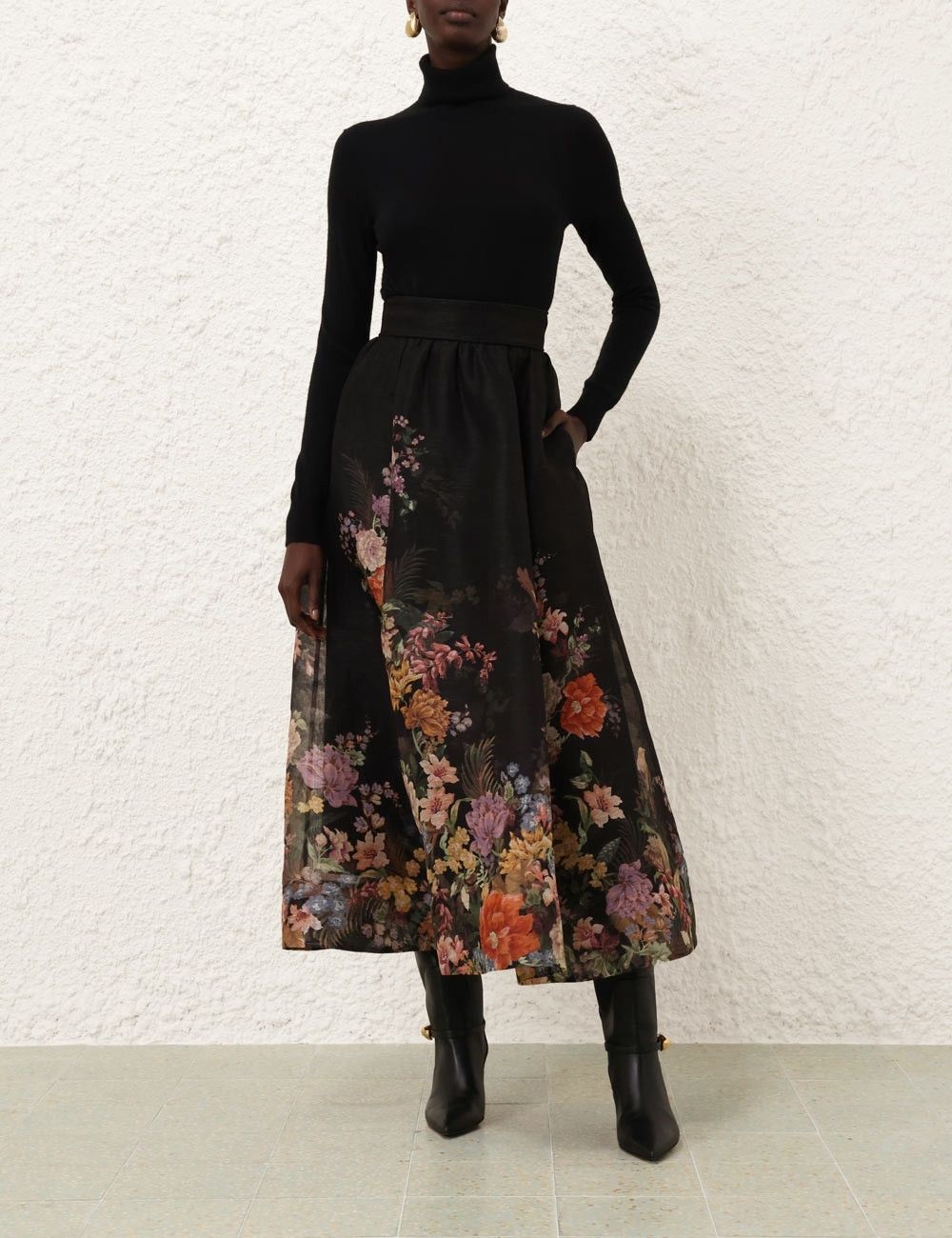 Zimmermann oc11z0825 Pavilion Gathered Midi Skirt in Multicolor Size 28" / US 6 / IT 42 - 7 Thumbnail