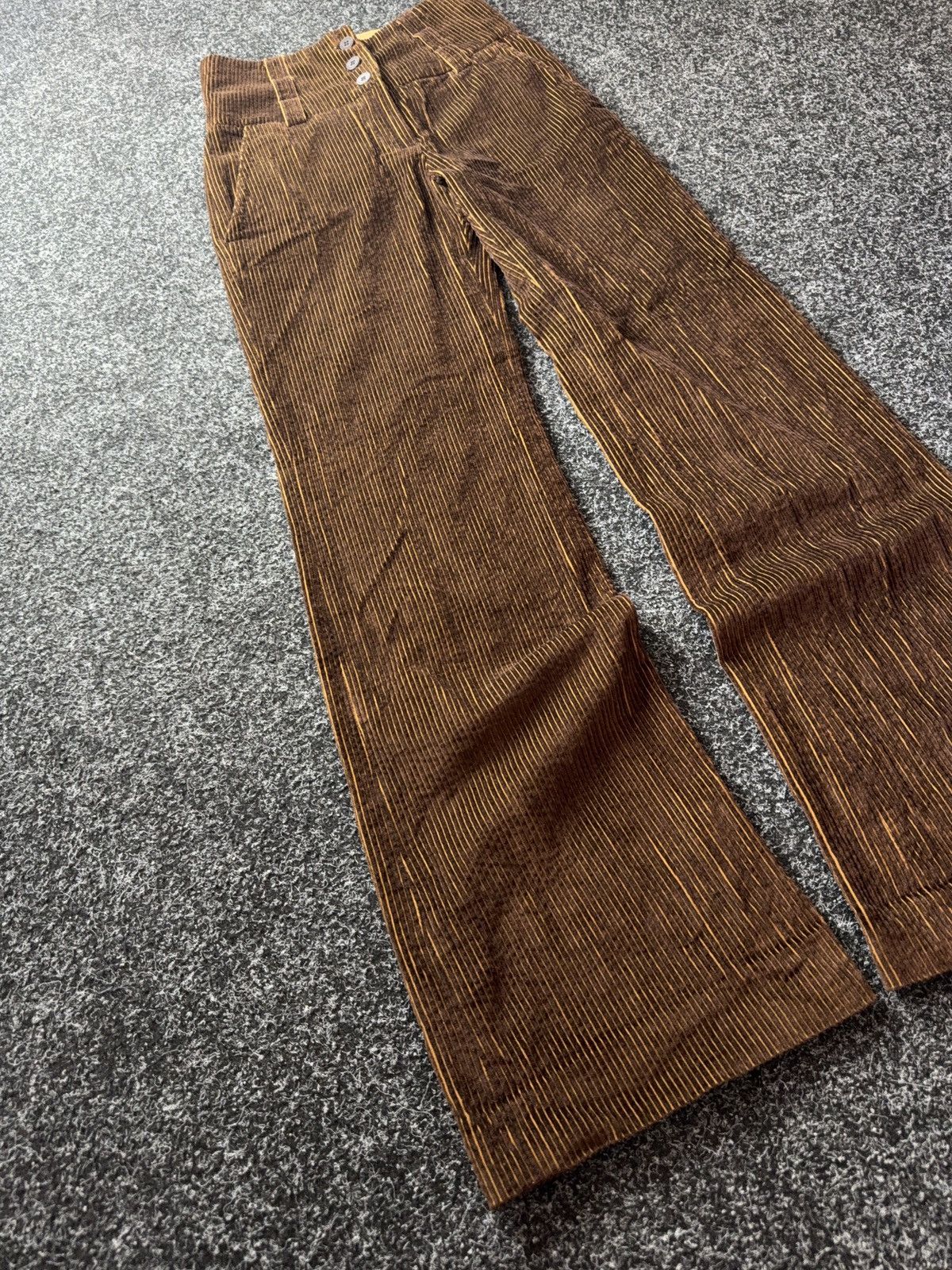 Adolfo Dominguez Adolfo Dominguez 00s Corduroy Wide Leg Pants High Rise Flare Size 25" / US 0 / IT 36 - 2 Thumbnail