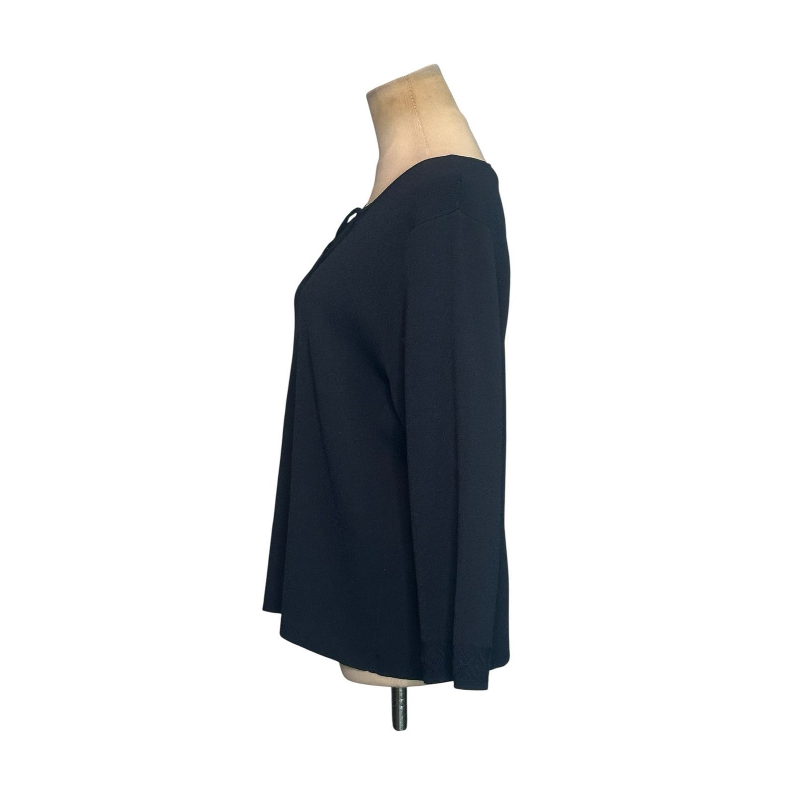 Liz Claiborne Liz Claiborne navy 3/4 sleeves knit sweater size Large Size L / US 10 / IT 46 - 11 Thumbnail