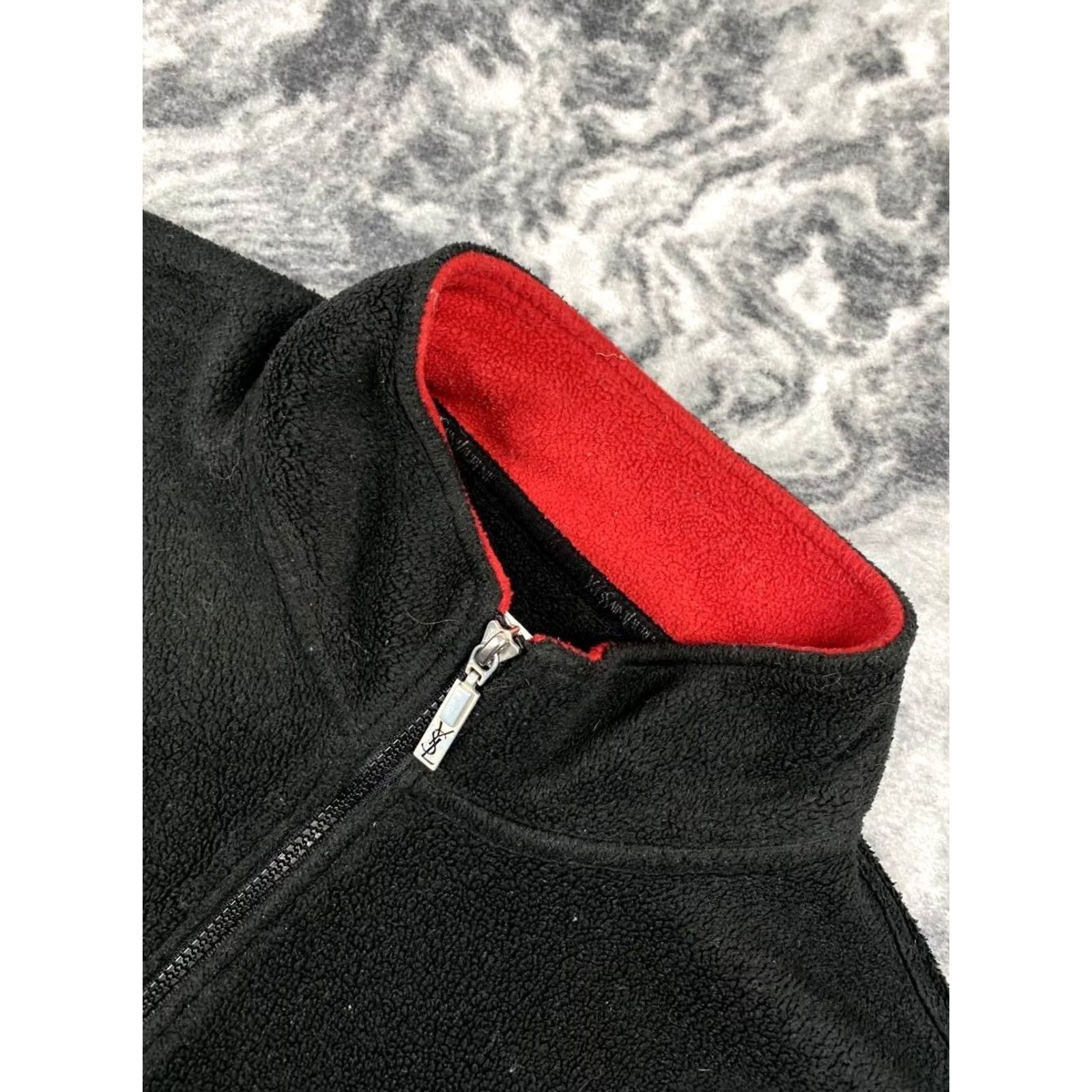 Yves Saint Laurent VINTAGE Yves Saint Laurent Logo Fleece 1/4 Zip Jacket Men Size L Black Big Logo Jacket Size US L / EU 52-54 / 3 - 5 Thumbnail