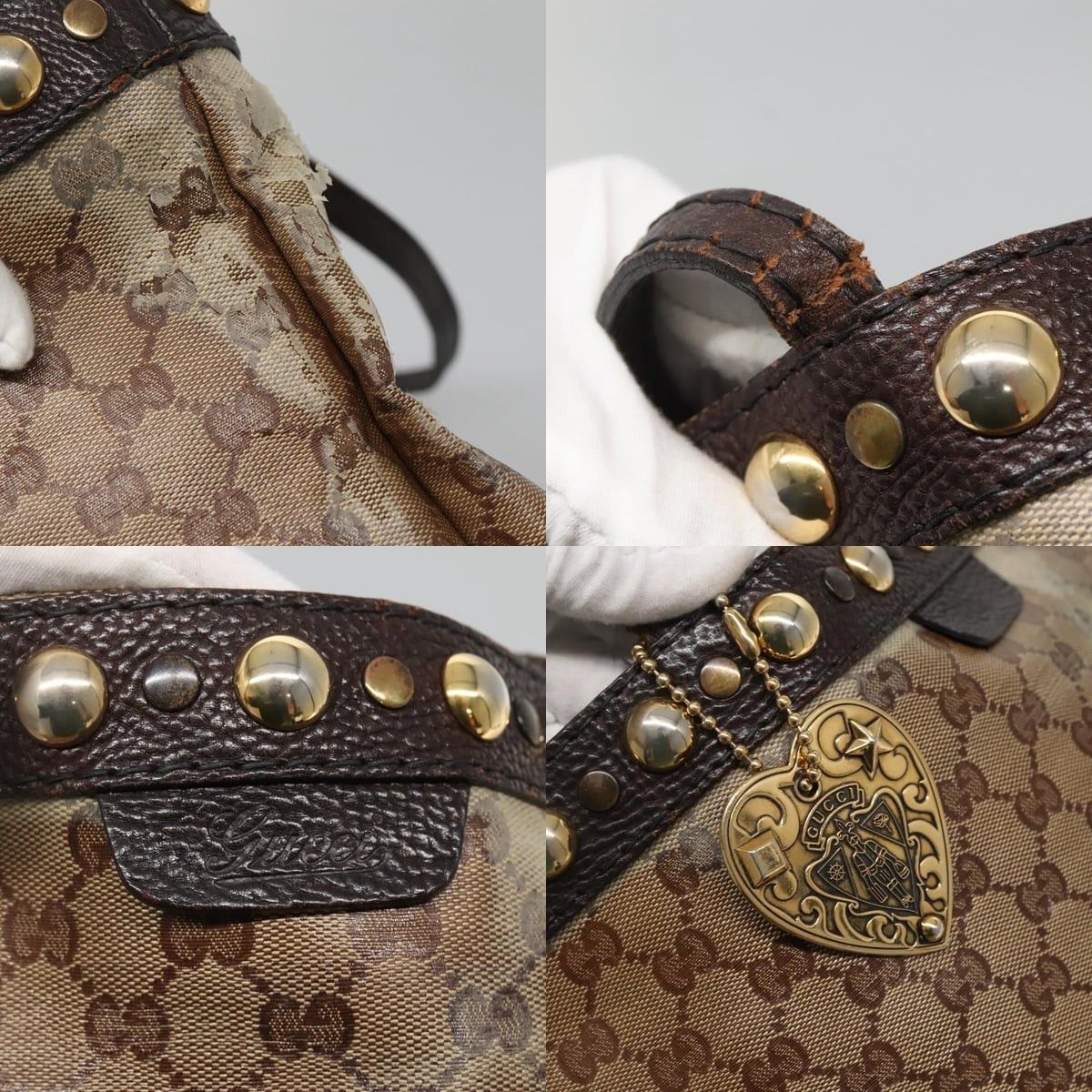 Gucci GUCCI GG Crystal Tote Bag Coated Canvas Beige Gold Size ONE SIZE - 11 Thumbnail
