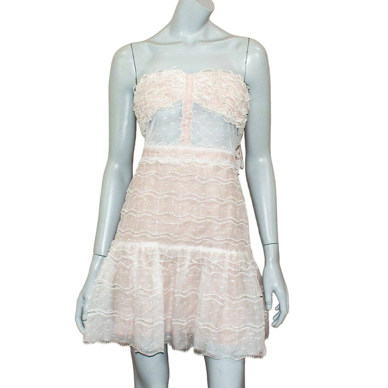 ALEXIS NEW ALEXIS Adlai Dress Mini White Sheer Lace Ruffle Medium Size M / US 6-8 / IT 42-44 - 2 Thumbnail