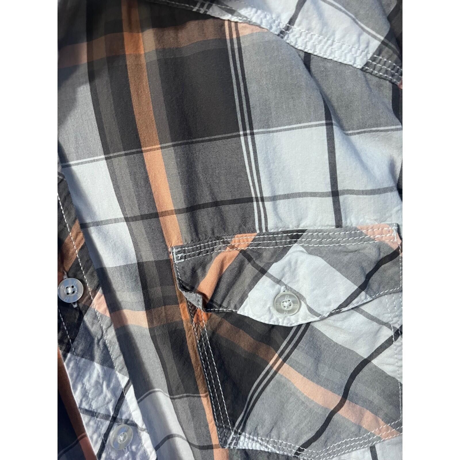 Other Reclaim Plaid Button Down Mens L Grey Orange Athletic Fit Size US L / EU 52-54 / 3 - 6 Thumbnail