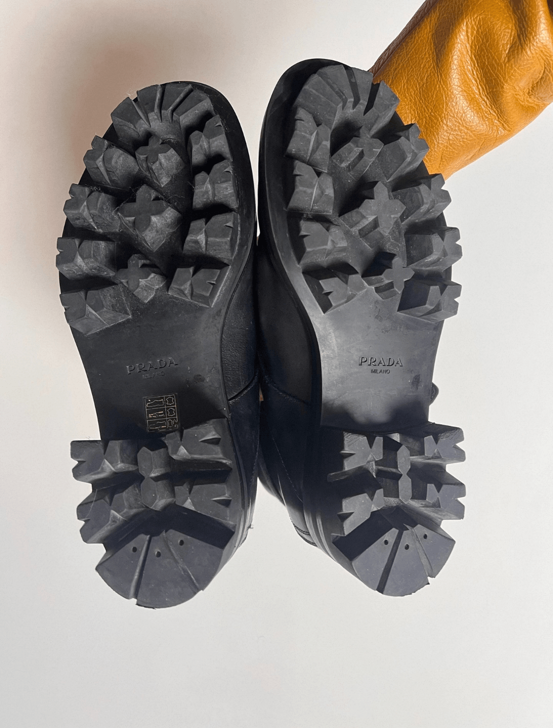 Prada Archive Prada Leather Hiking Boots Buckle Lug Sole Black 00s Size US 8.5 / EU 41-42 - 6 Thumbnail