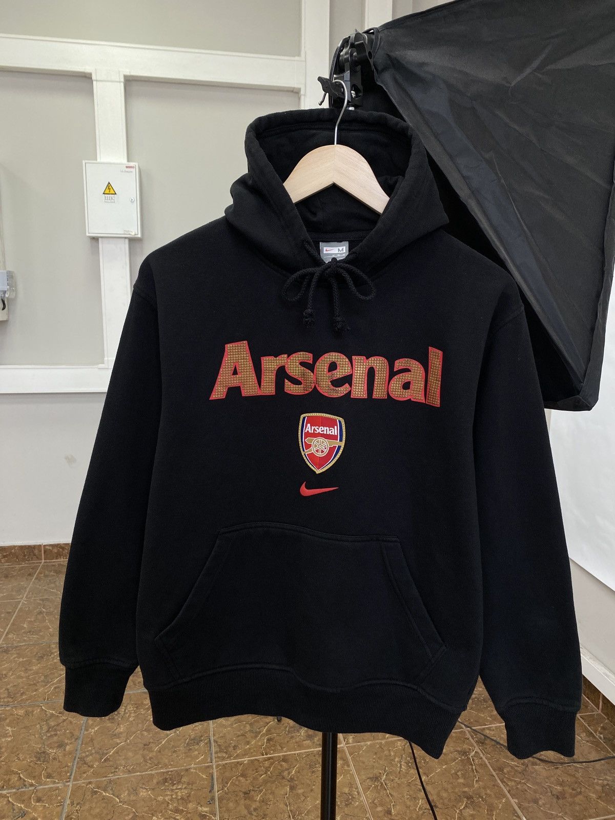 Nike Vintage 90s Arsenal Nike Hoodie Rare Retro Hype Y2K Size US S / EU 44-46 / 1 - 1 Thumbnail