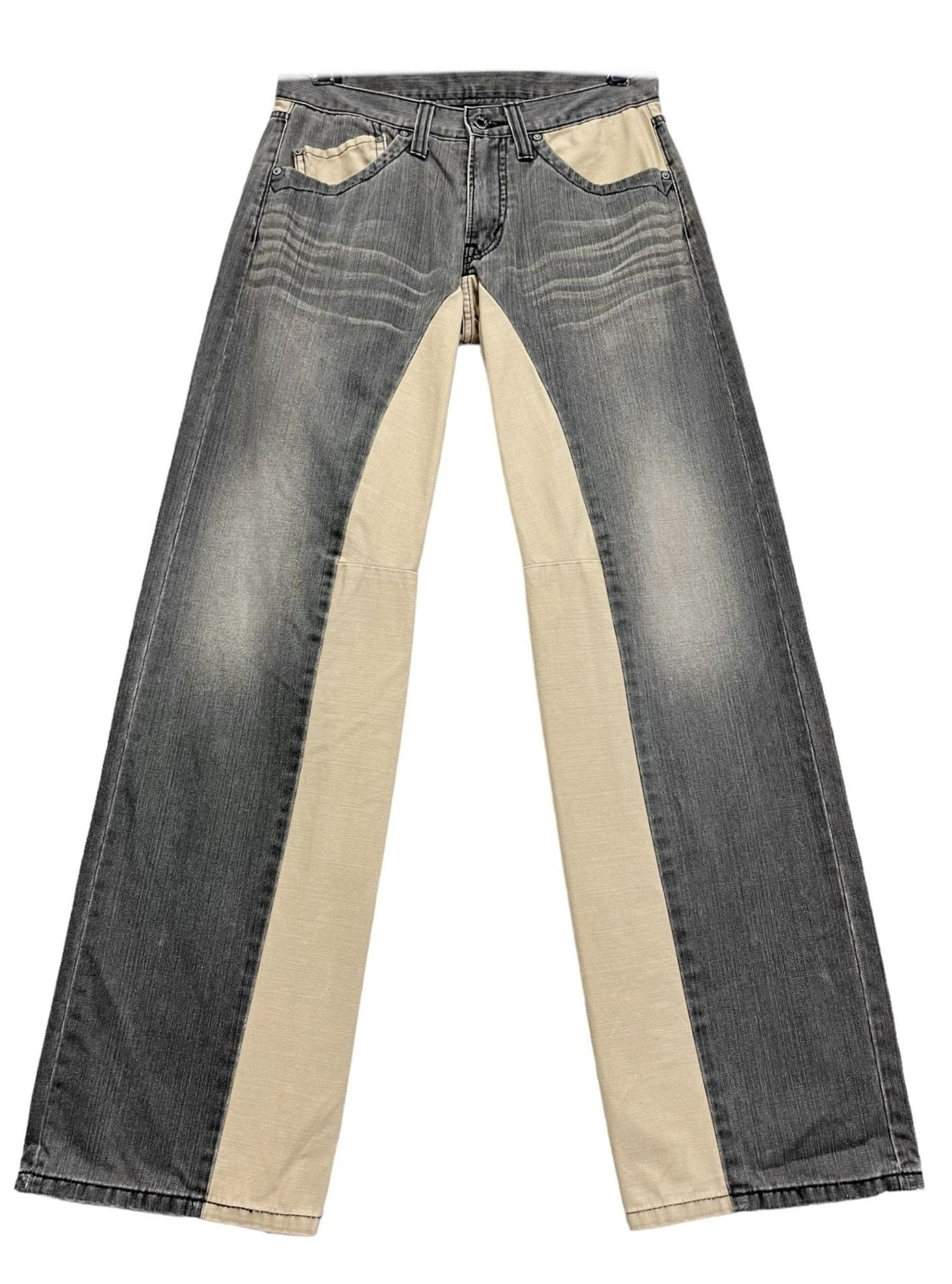 Japan Blue FYE🔥Vintage BLUEWAY JAPAN Hybrid Split Denim Made In JAPAN Size US 28 / EU 44 - 2 Thumbnail