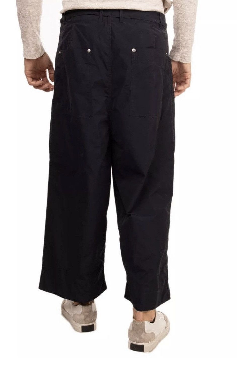 Craig Green NEW DS CRAIG GREEN NAVY WIDE CROPPED TRACK PANTS TROUSERS Size US 33 - 3 Thumbnail