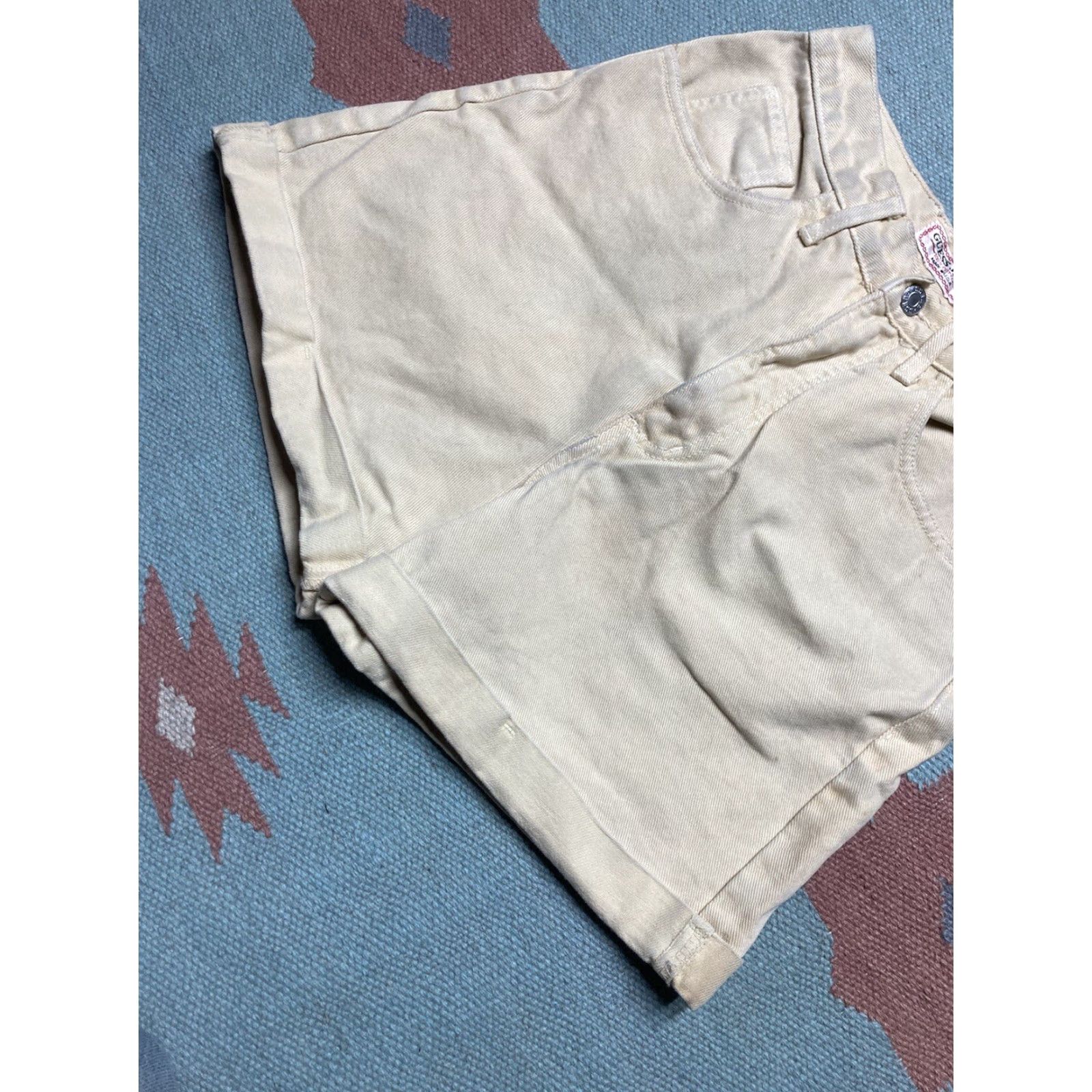 Guess VINTAGE Guess Jeans Shorts Jorts Light Yellow Made in USA Women’s 26 90s Mom Mens? Size 26" / US 2 / IT 38 - 2 Thumbnail