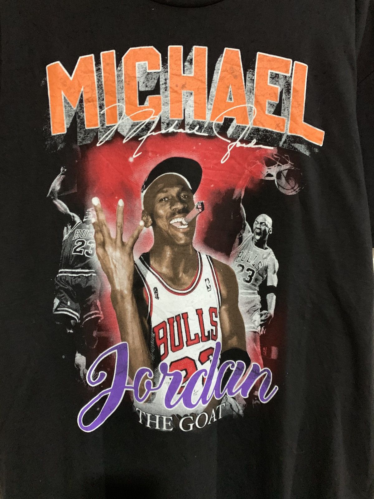 NBA Vintage Michael Jordan Tee Shirt Bulls Raptees Design Size US XL / EU 56 / 4 - 3 Thumbnail